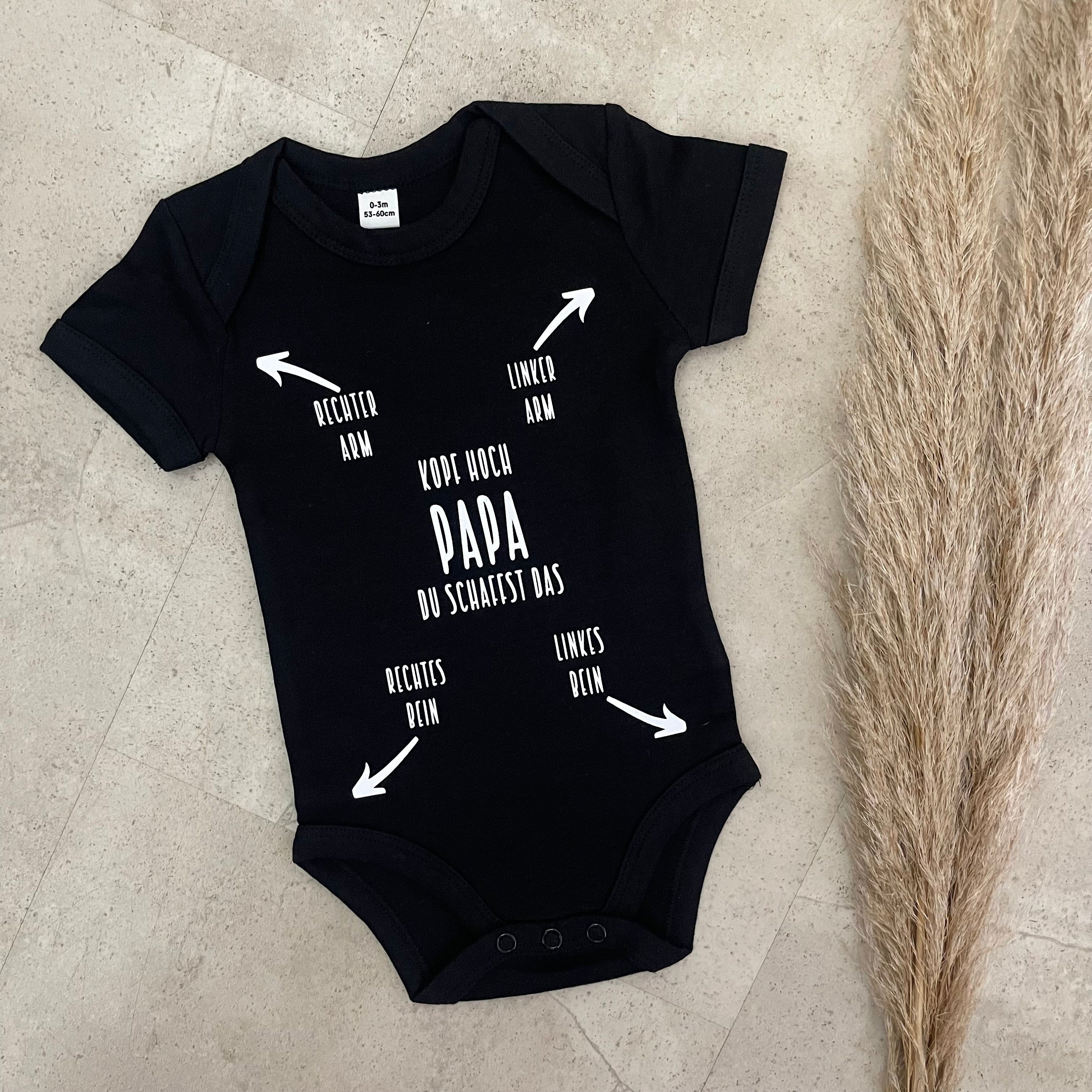 Babybody kurzarm - Papa du schaffst das! | Schwangerschaft | Baby | Geburt | Babygeschenk | Geburtsgeschenk | Newborn