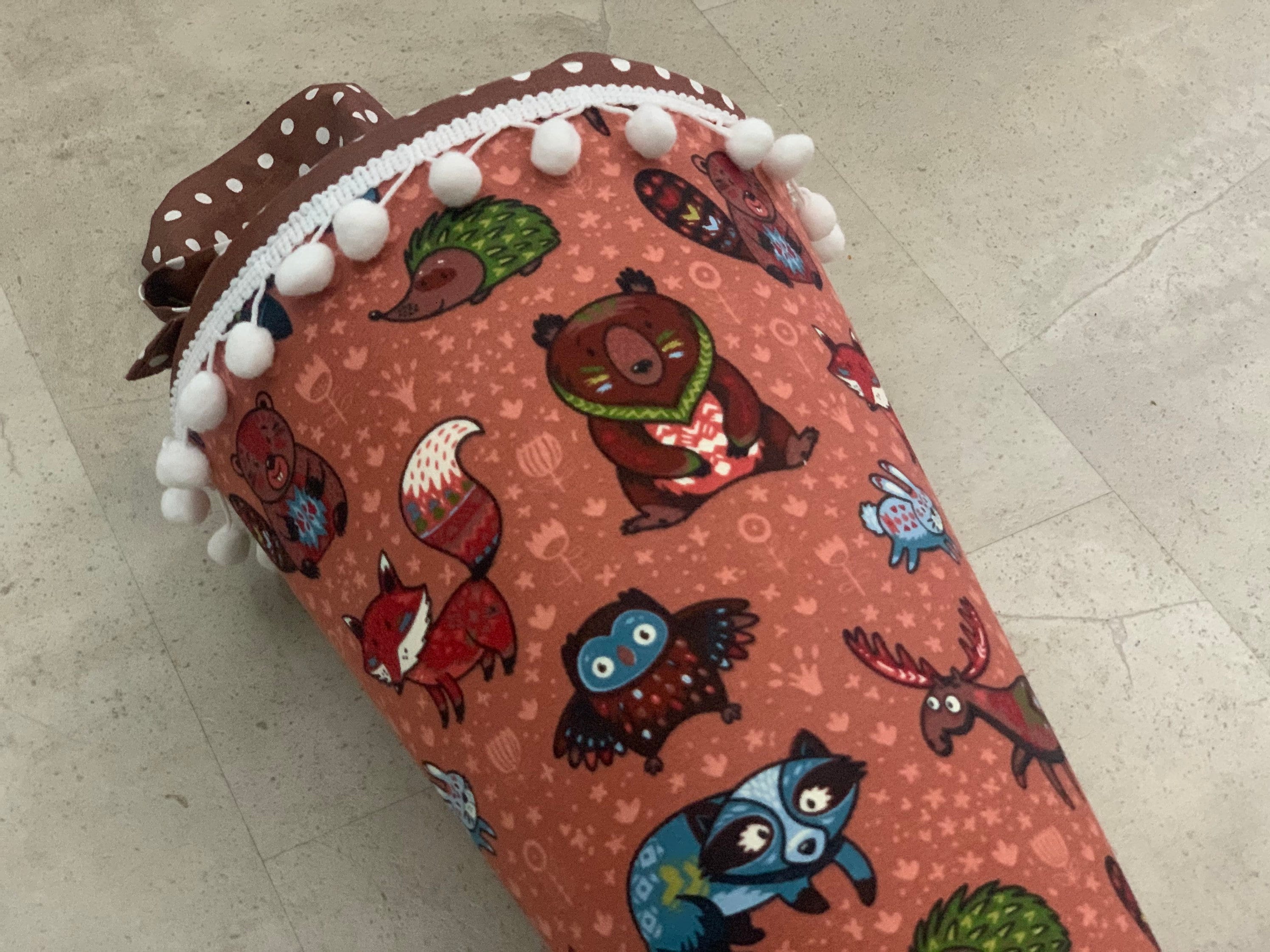 Schultüte, Zuckertüte Einschulung 70cm Handmade - Rote Waldtiere