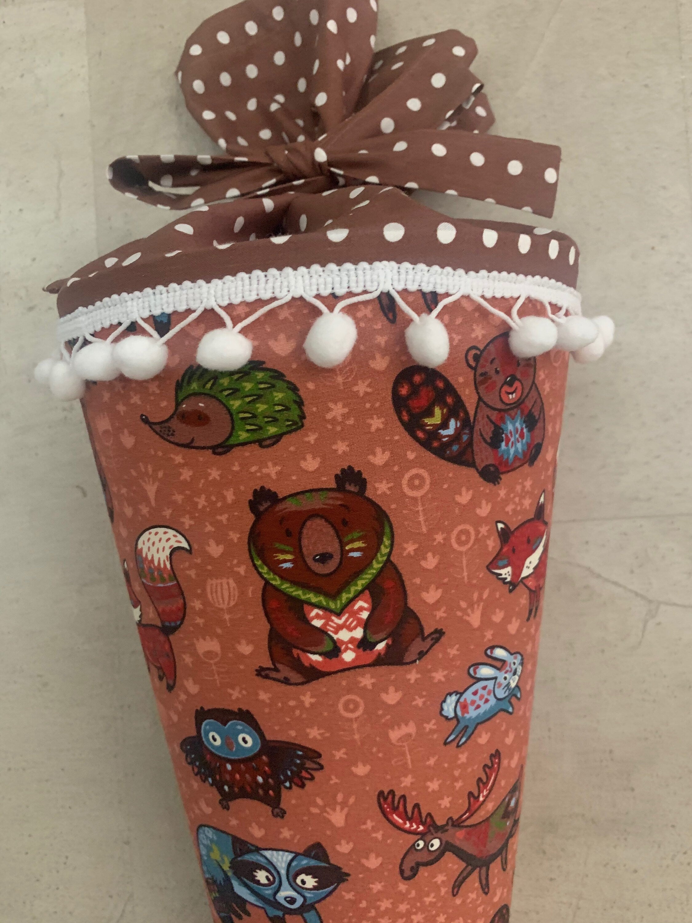 Schultüte, Zuckertüte Einschulung 70cm Handmade - Rote Waldtiere