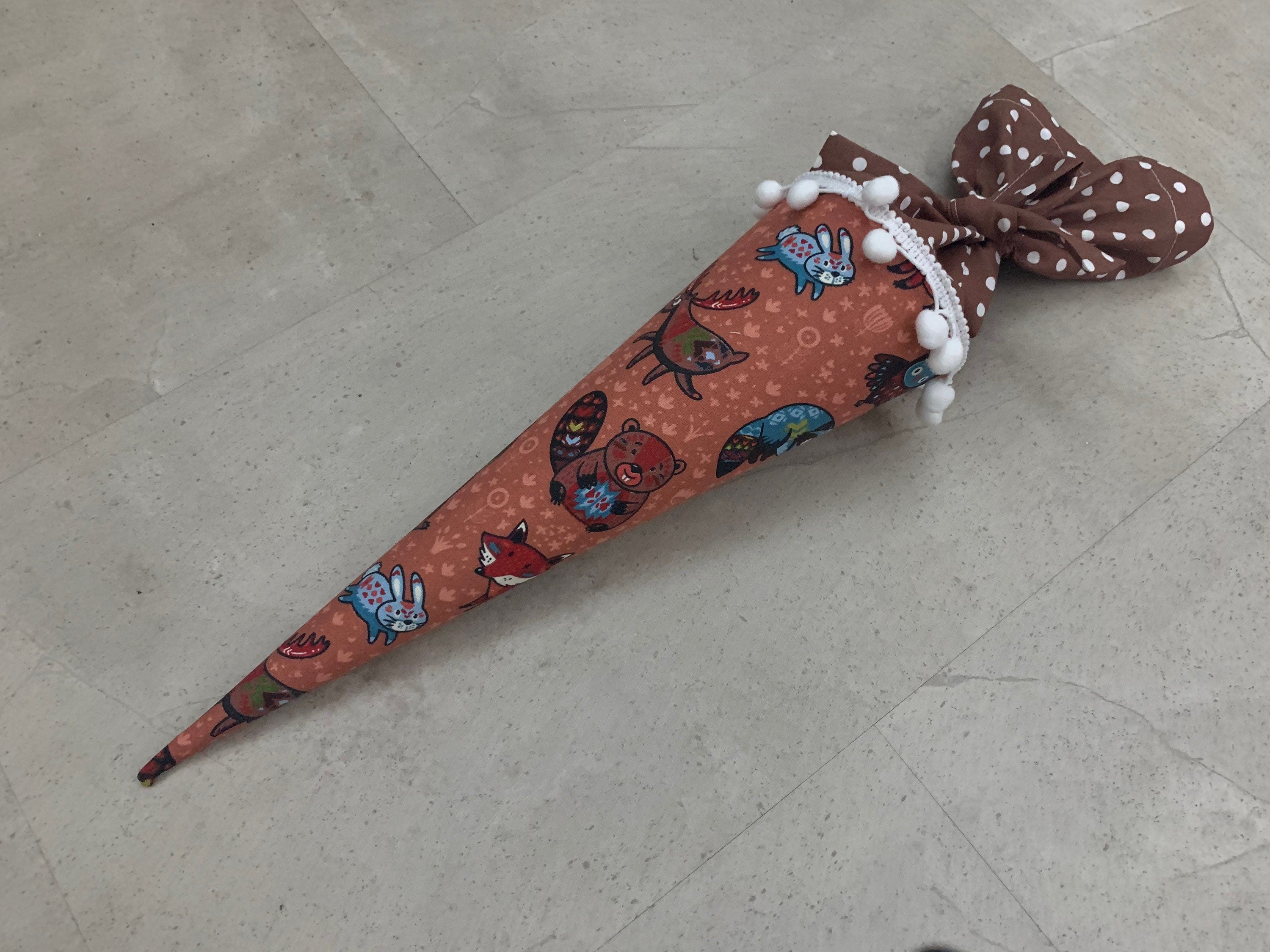 GESCHWISTERSCHULTÜTE, Schultüte, Zuckertüte Einschulung 35cm Handmade - Waldtiere