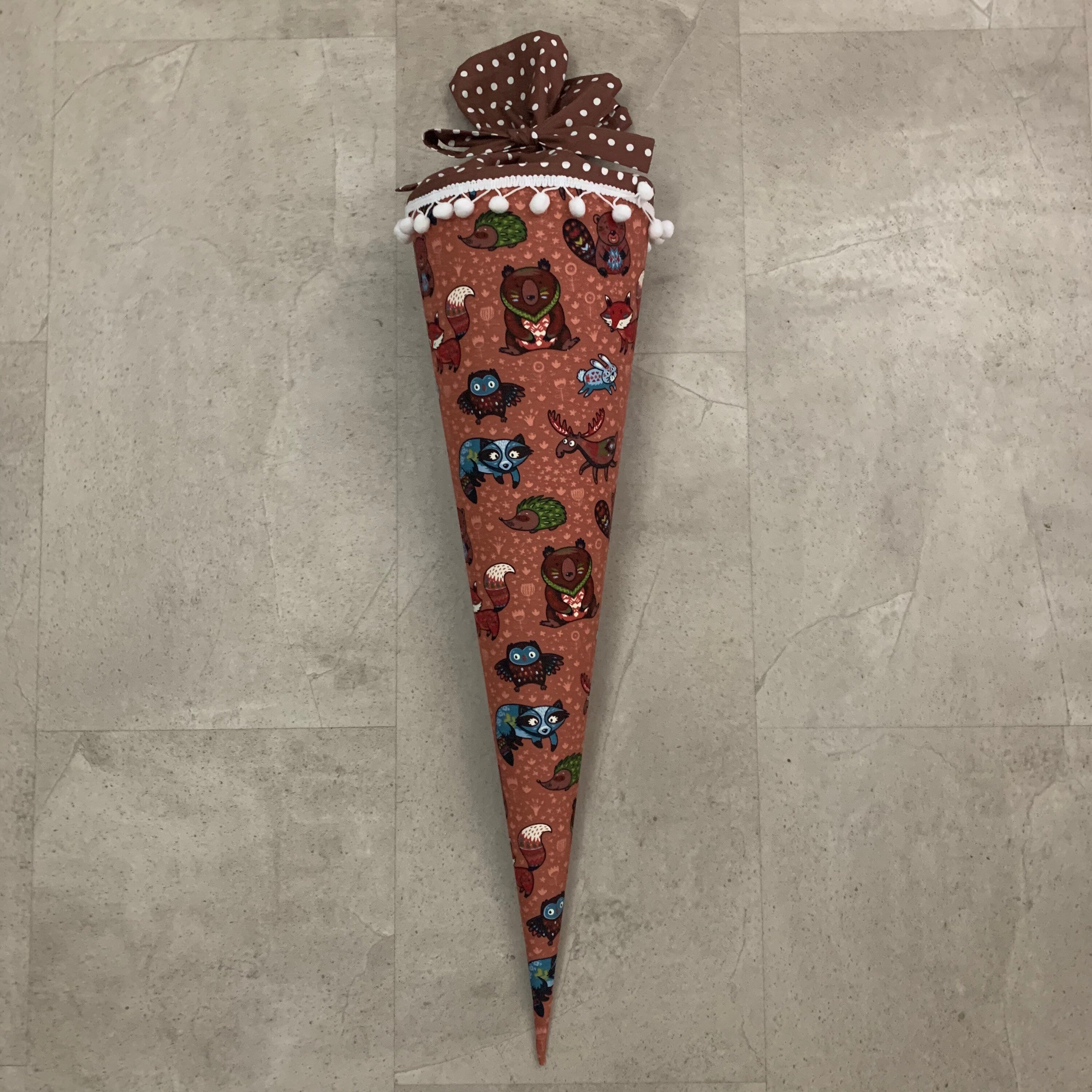 Schultüte, Zuckertüte Einschulung 70cm Handmade - Rote Waldtiere
