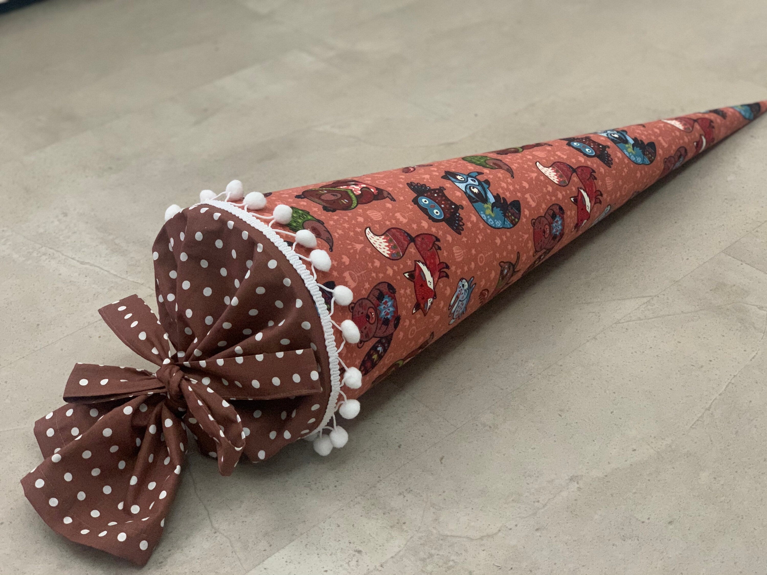 Schultüte, Zuckertüte Einschulung 70cm Handmade - Rote Waldtiere