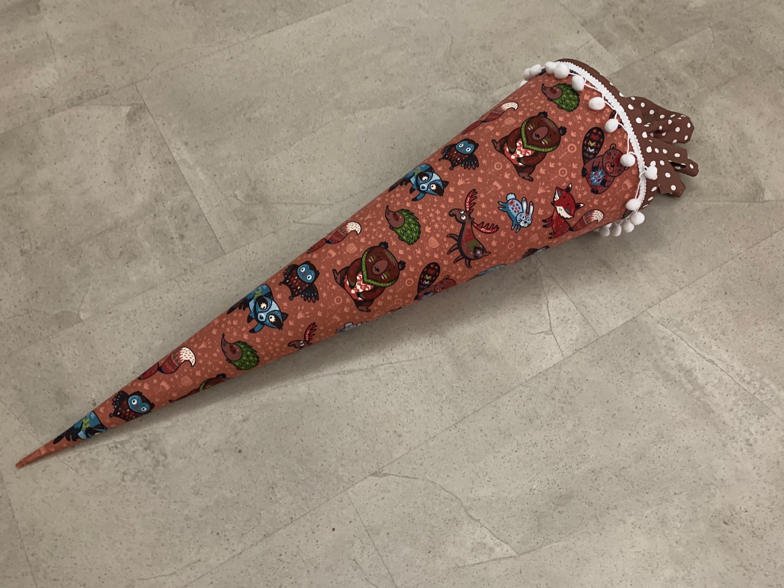 Schultüte, Zuckertüte Einschulung 70cm Handmade - Rote Waldtiere