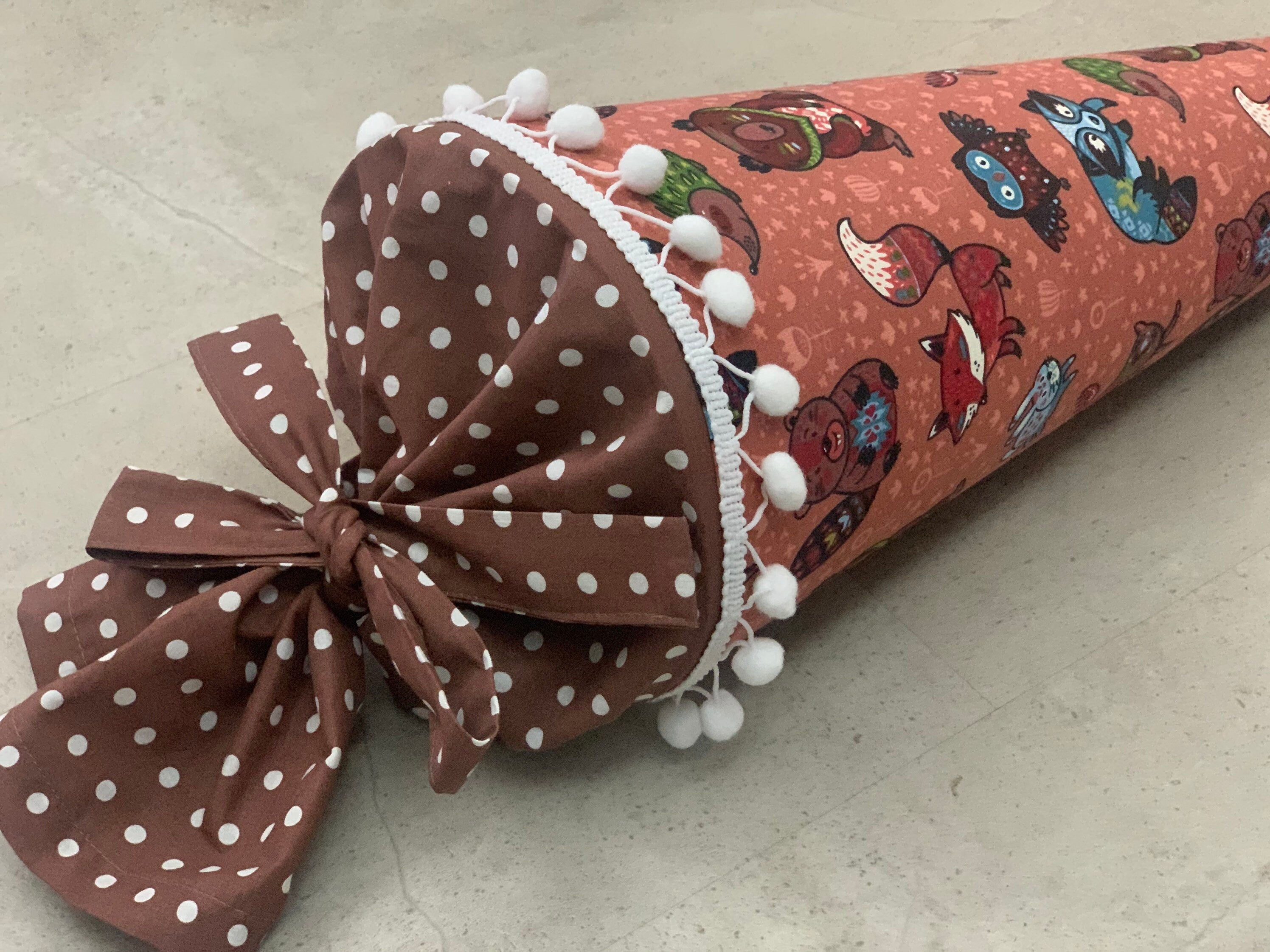 Schultüte, Zuckertüte Einschulung 70cm Handmade - Rote Waldtiere