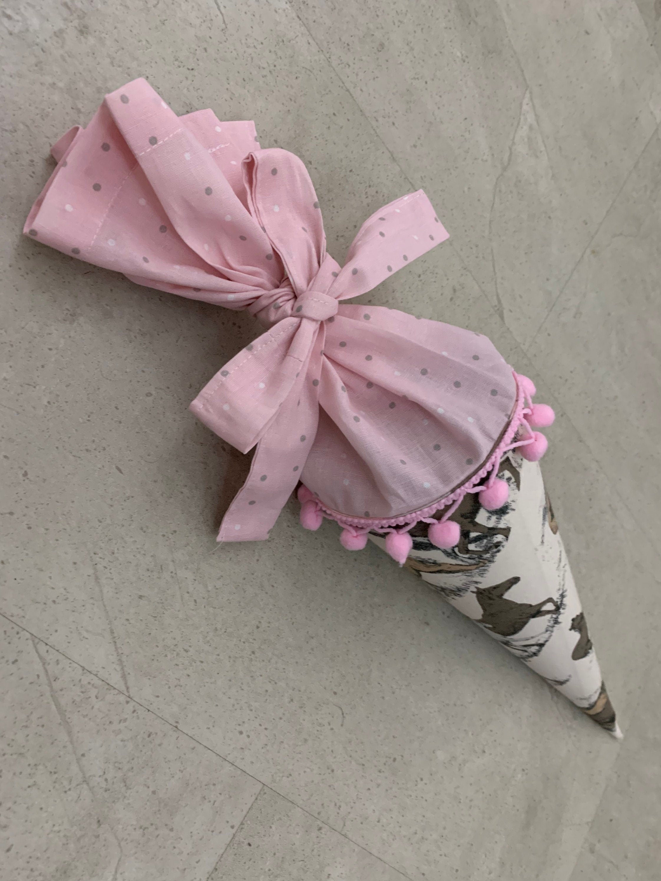 GESCHWISTERSCHULTÜTE KLEIN, Schultüte, Zuckertüte Einschulung 35cm Handmade - Pferde