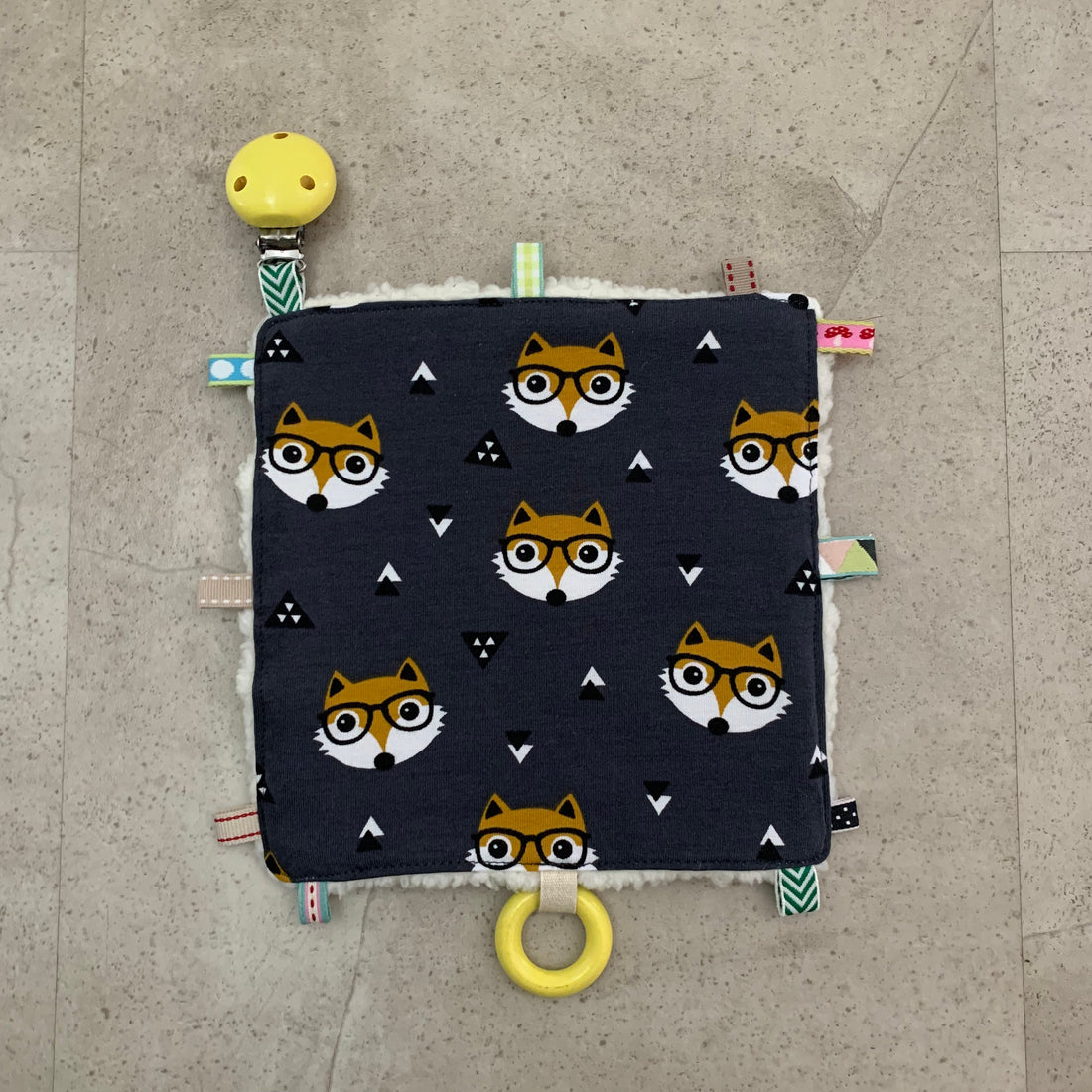 Knisterkissen Knistertuch Baby, Clip und Greifling - Fuchs