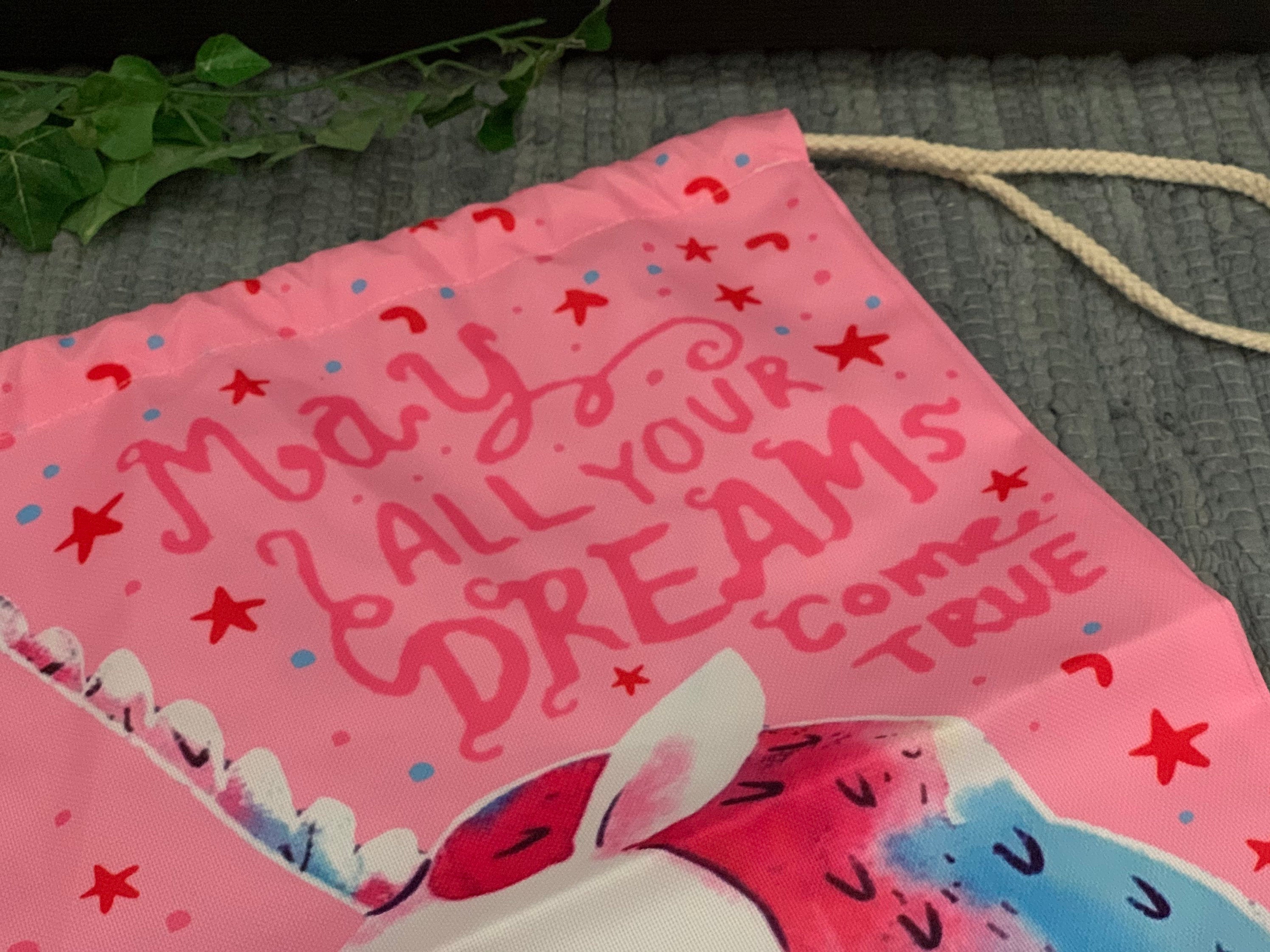 Turnbeutel/Sportbeutel Schule Einschulung Kind - Einhorn pink