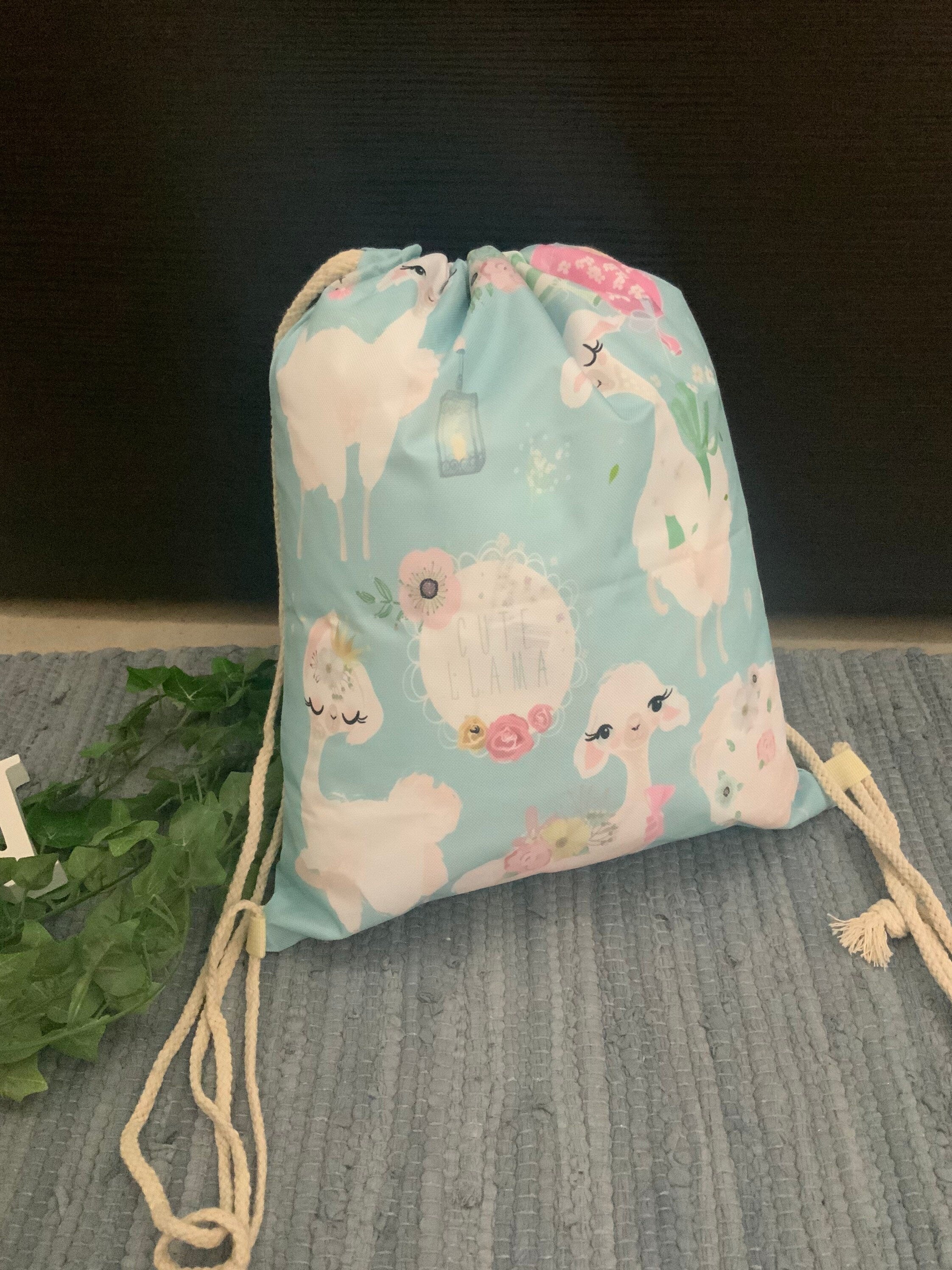 Turnbeutel/Sportbeutel Schule Einschulung Kind - Lama