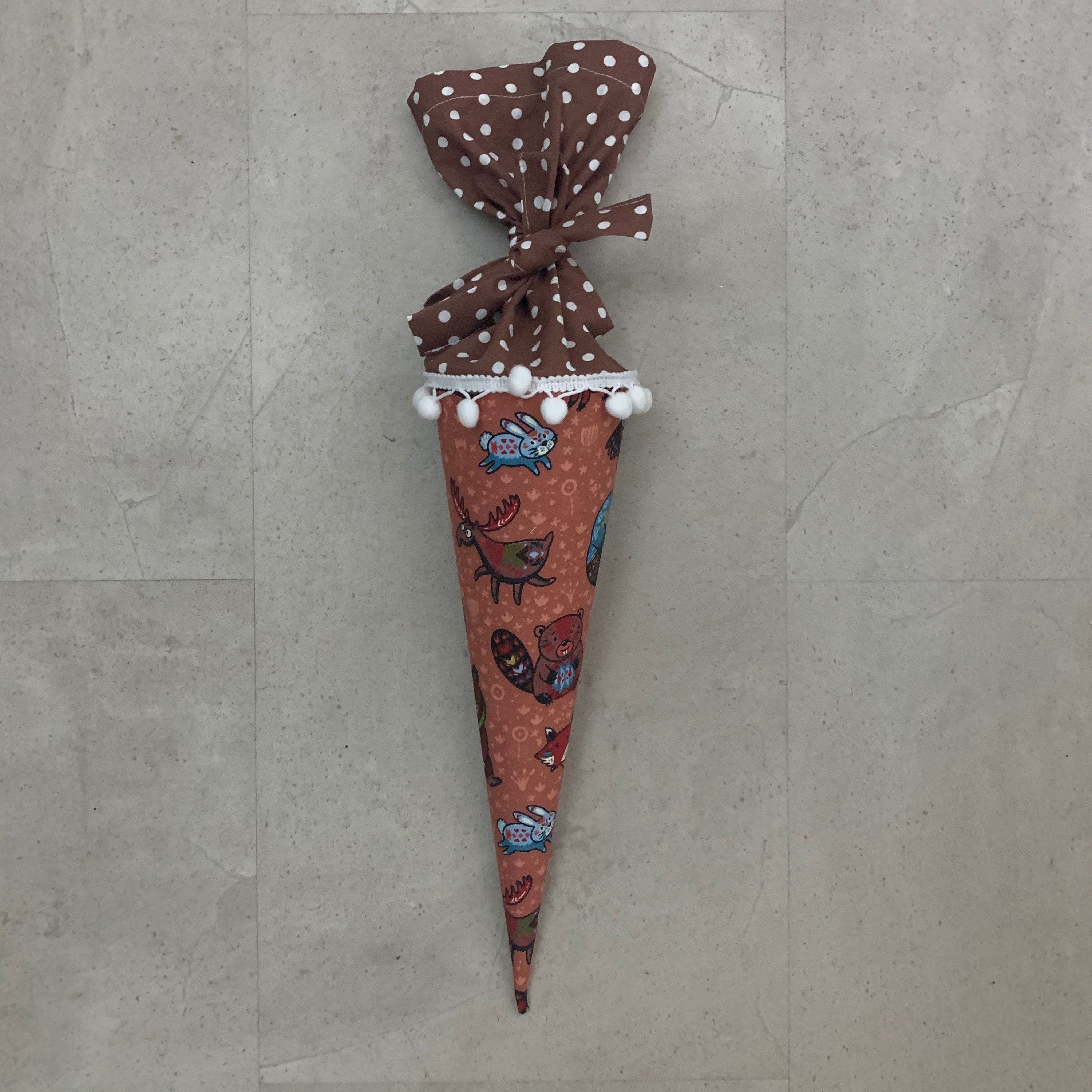 GESCHWISTERSCHULTÜTE, Schultüte, Zuckertüte Einschulung 35cm Handmade - Waldtiere