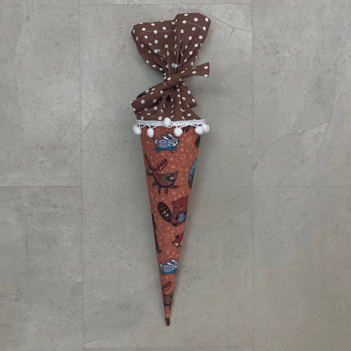 GESCHWISTERSCHULTÜTE, Schultüte, Zuckertüte Einschulung 35cm Handmade - Waldtiere