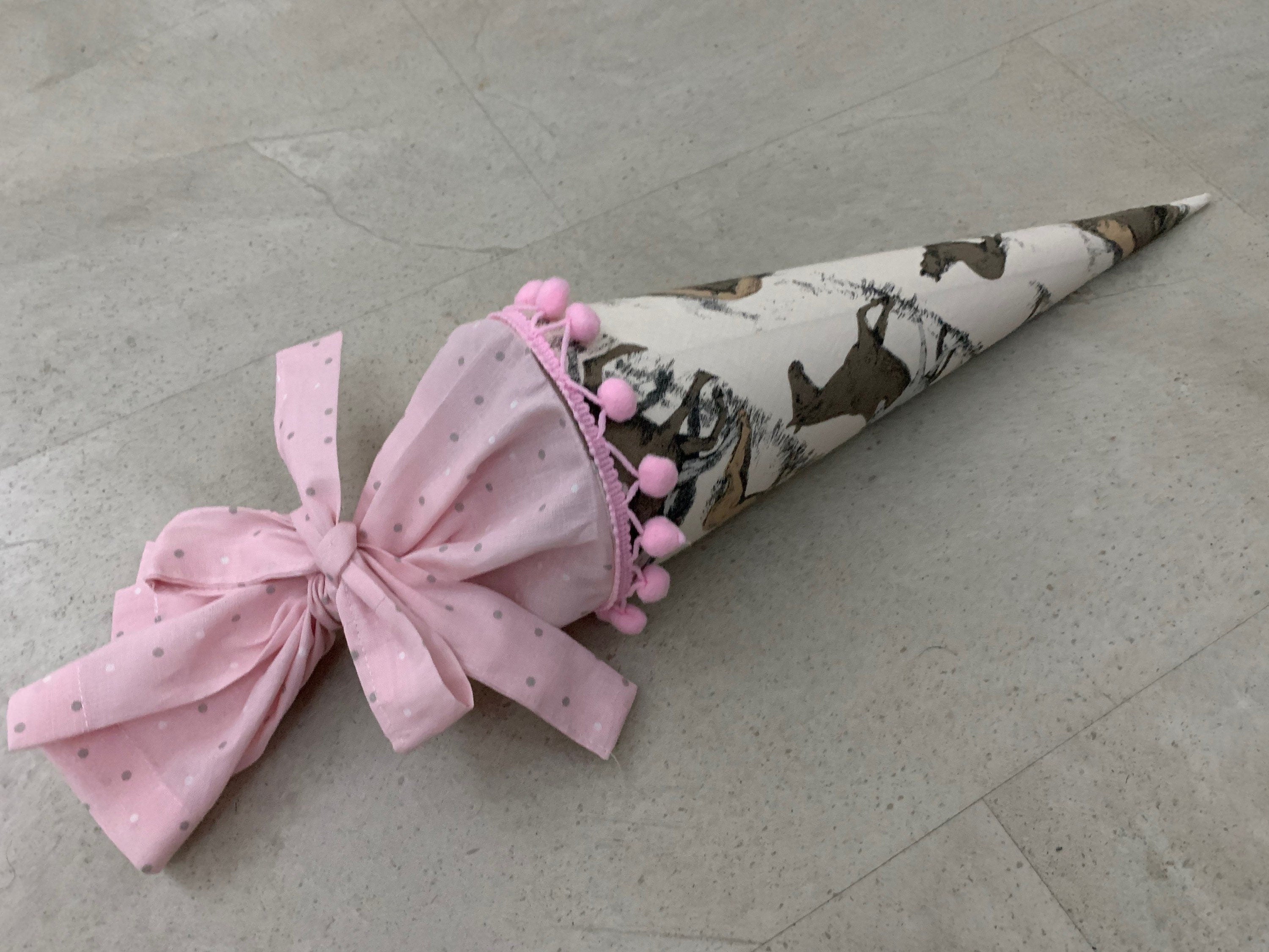 GESCHWISTERSCHULTÜTE KLEIN, Schultüte, Zuckertüte Einschulung 35cm Handmade - Pferde