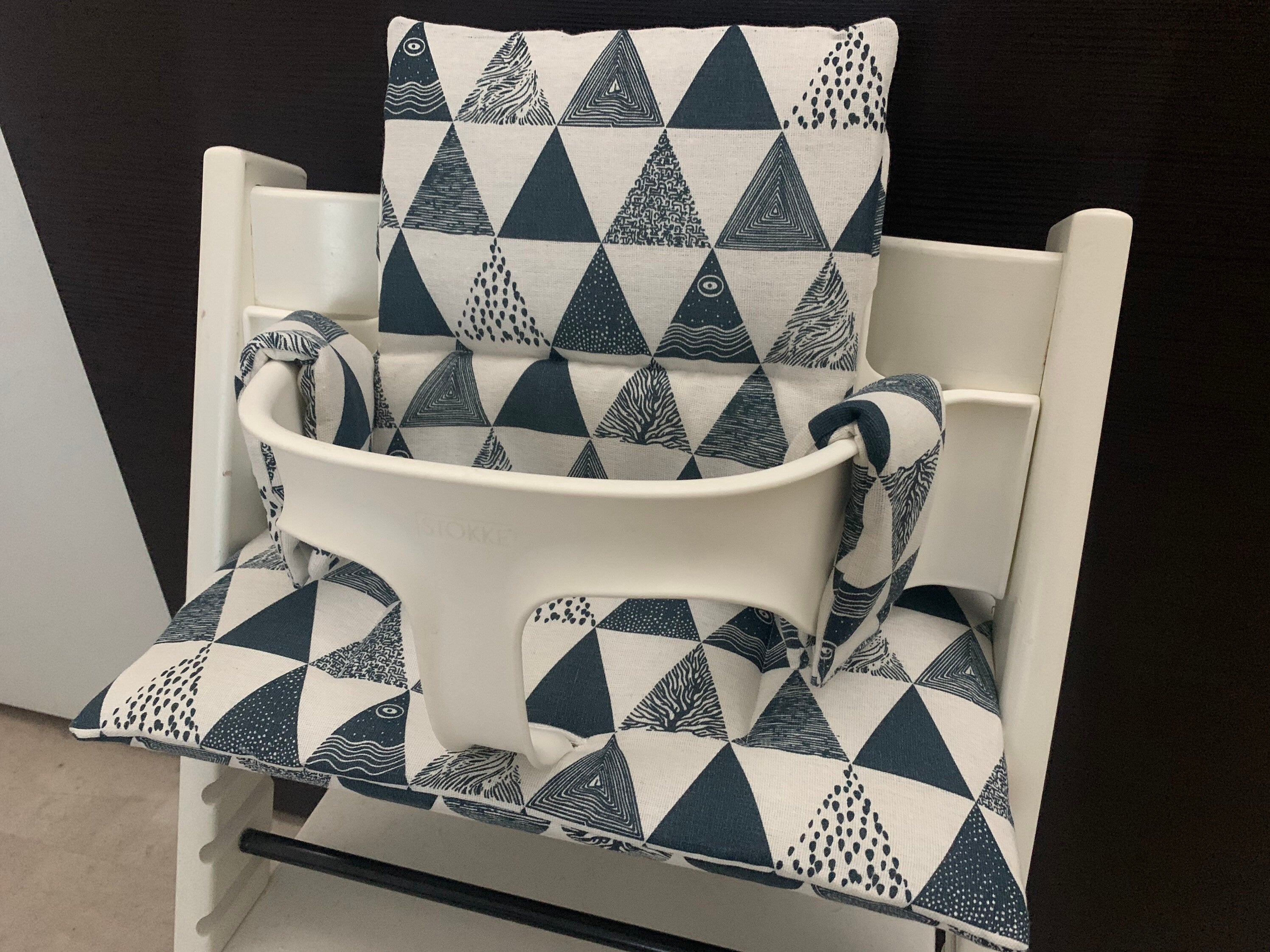 Tripp Trapp Sitzkissen Kissenset für Stokke Hochstuhl - Loneta Dreieck Blau