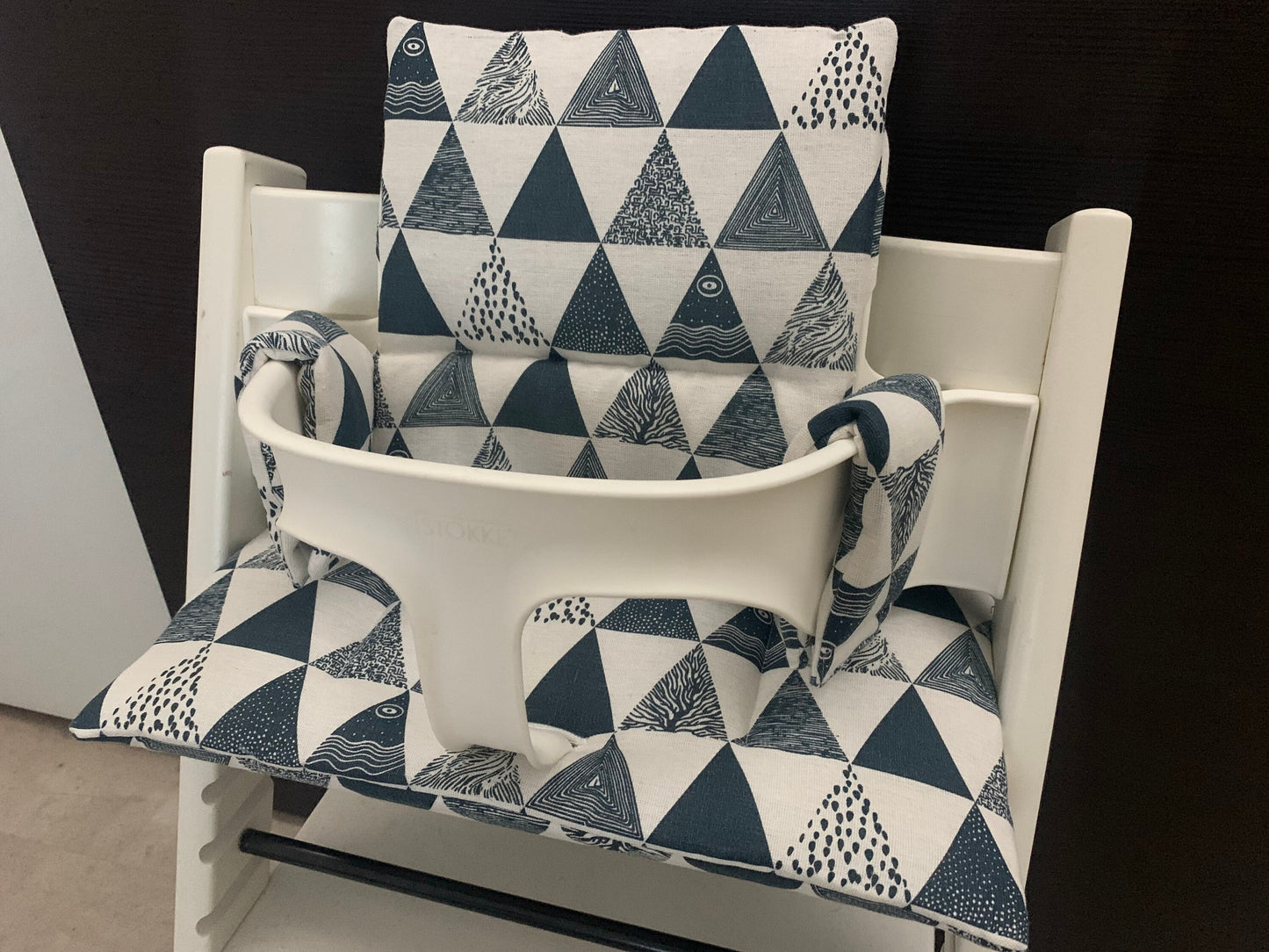 Tripp Trapp Sitzkissen Kissenset für Stokke Hochstuhl - Loneta Dreieck Blau