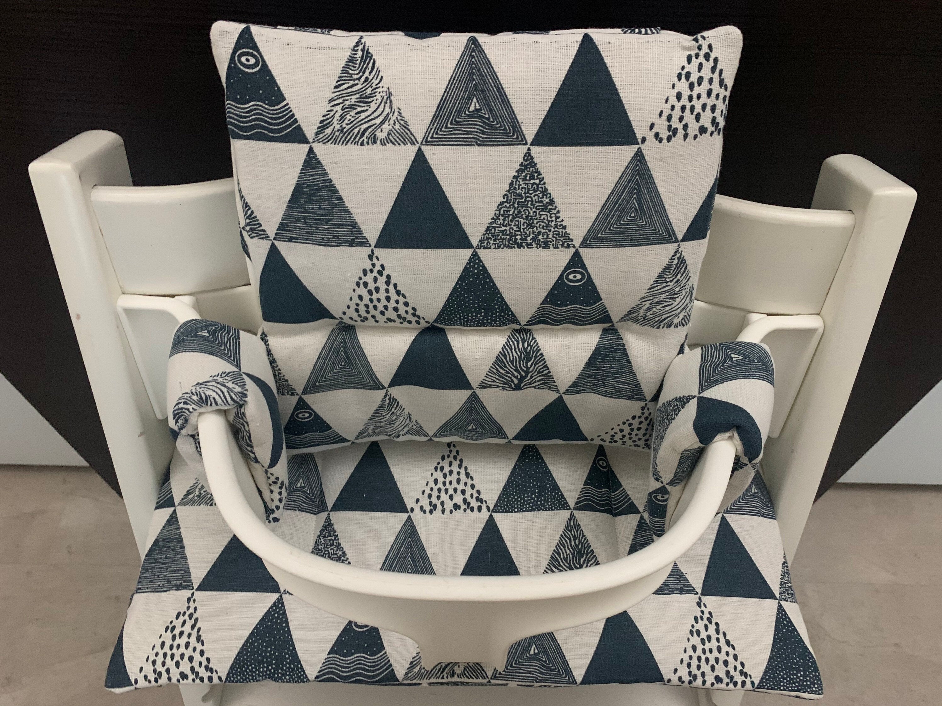 Tripp Trapp Sitzkissen Kissenset für Stokke Hochstuhl - Loneta Dreieck Blau