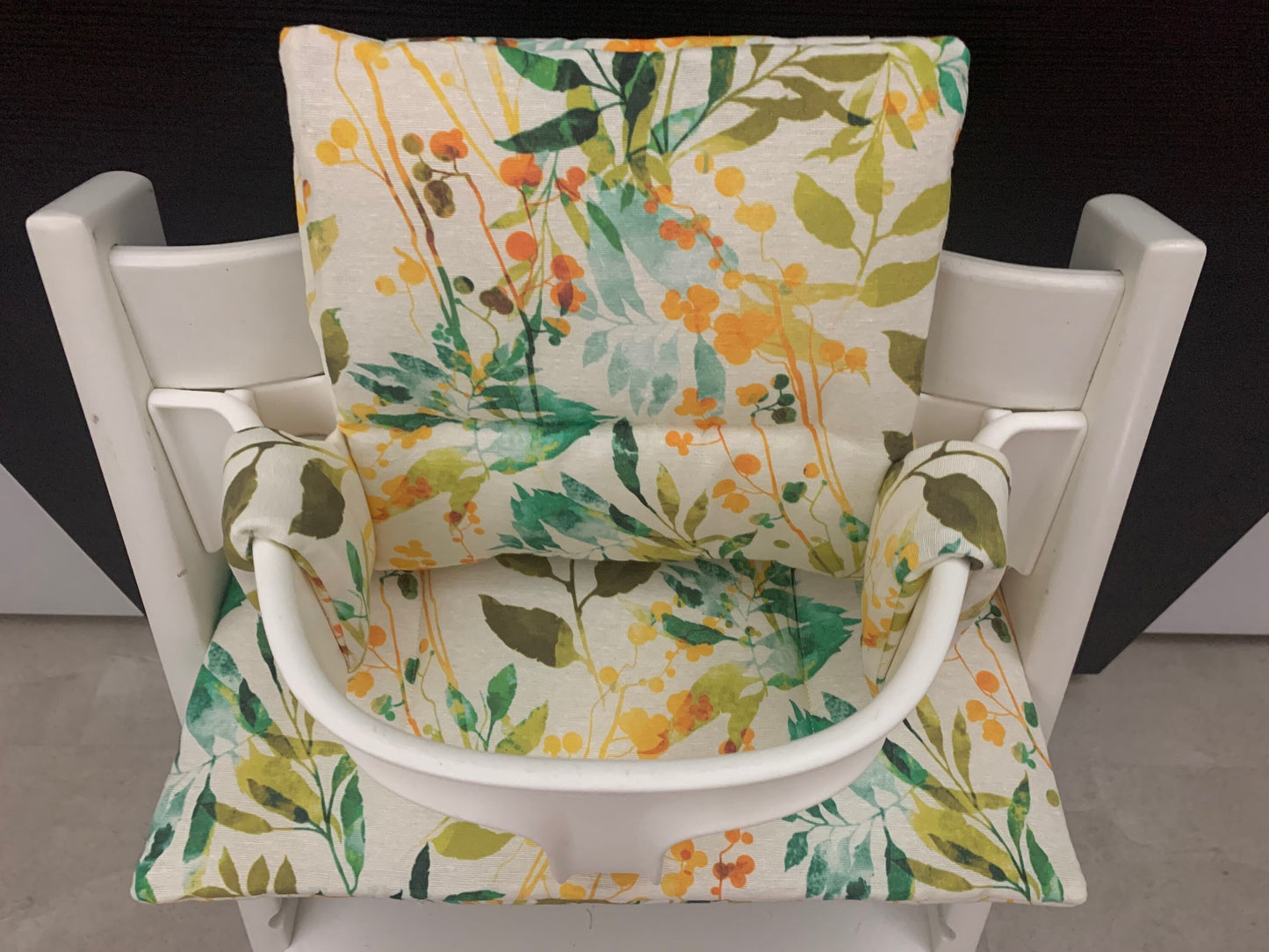 Tripp Trapp Sitzkissen Kissenset für Stokke Hochstuhl - Loneta Blätter gelb
