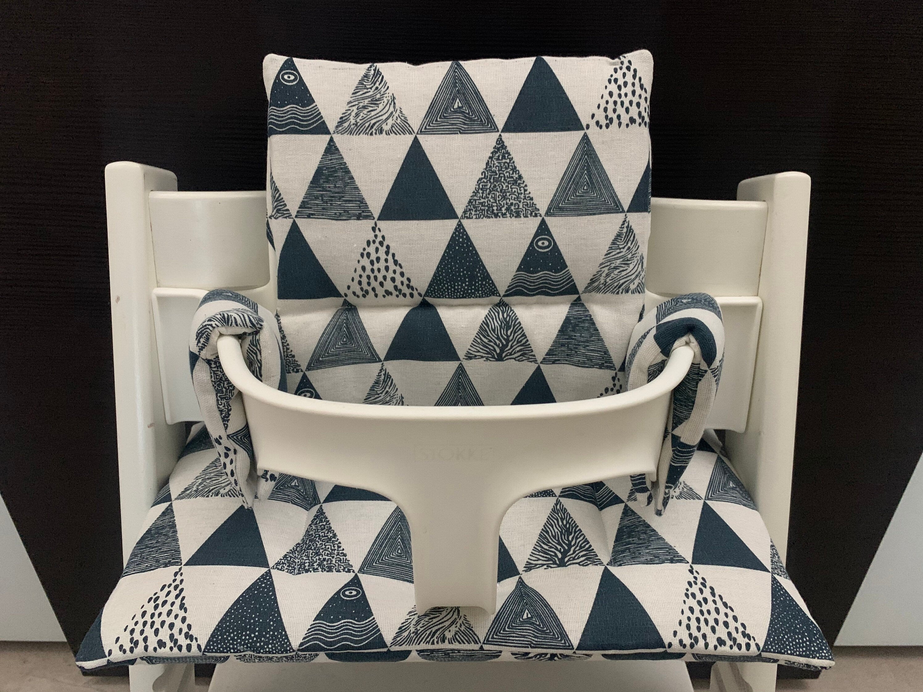 Tripp Trapp Sitzkissen Kissenset für Stokke Hochstuhl - Loneta Dreieck Blau