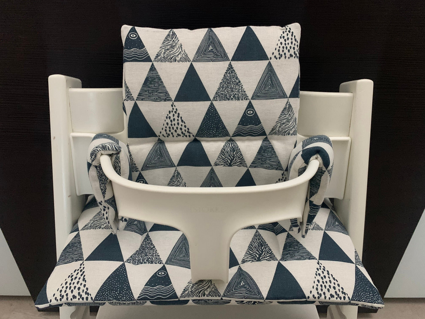 Tripp Trapp Sitzkissen Kissenset für Stokke Hochstuhl - Loneta Dreieck Blau