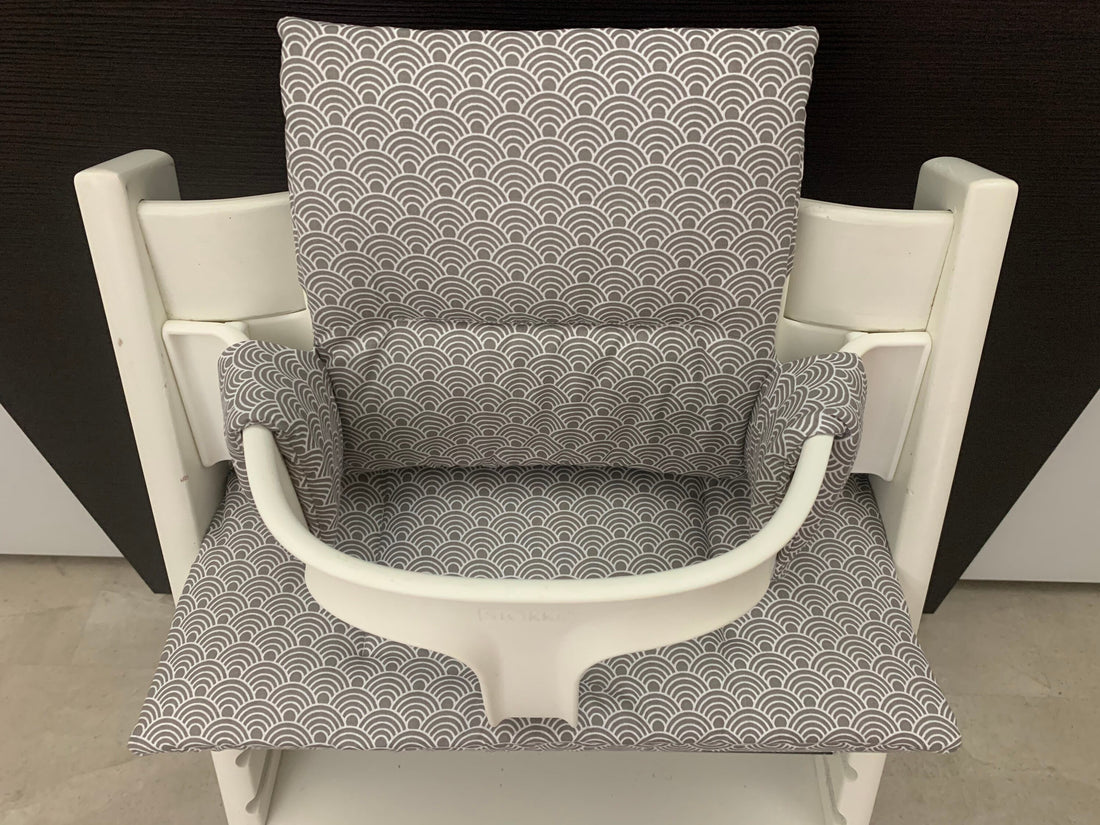 Tripp Trapp Sitzkissen Kissenset für Stokke Hochstuhl - Bögen grau