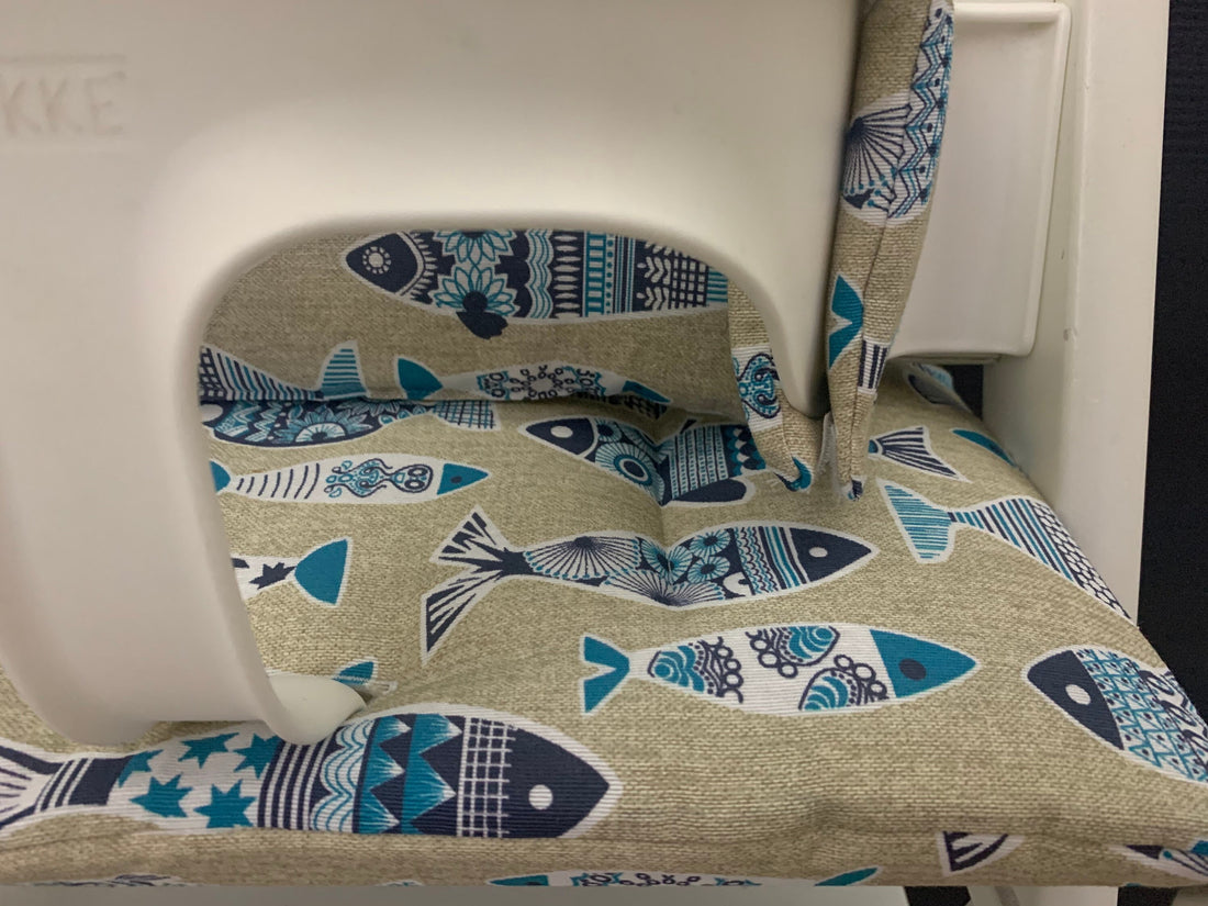 Tripp Trapp Sitzkissen Kissenset für Stokke Hochstuhl - Loneta Natur Fische
