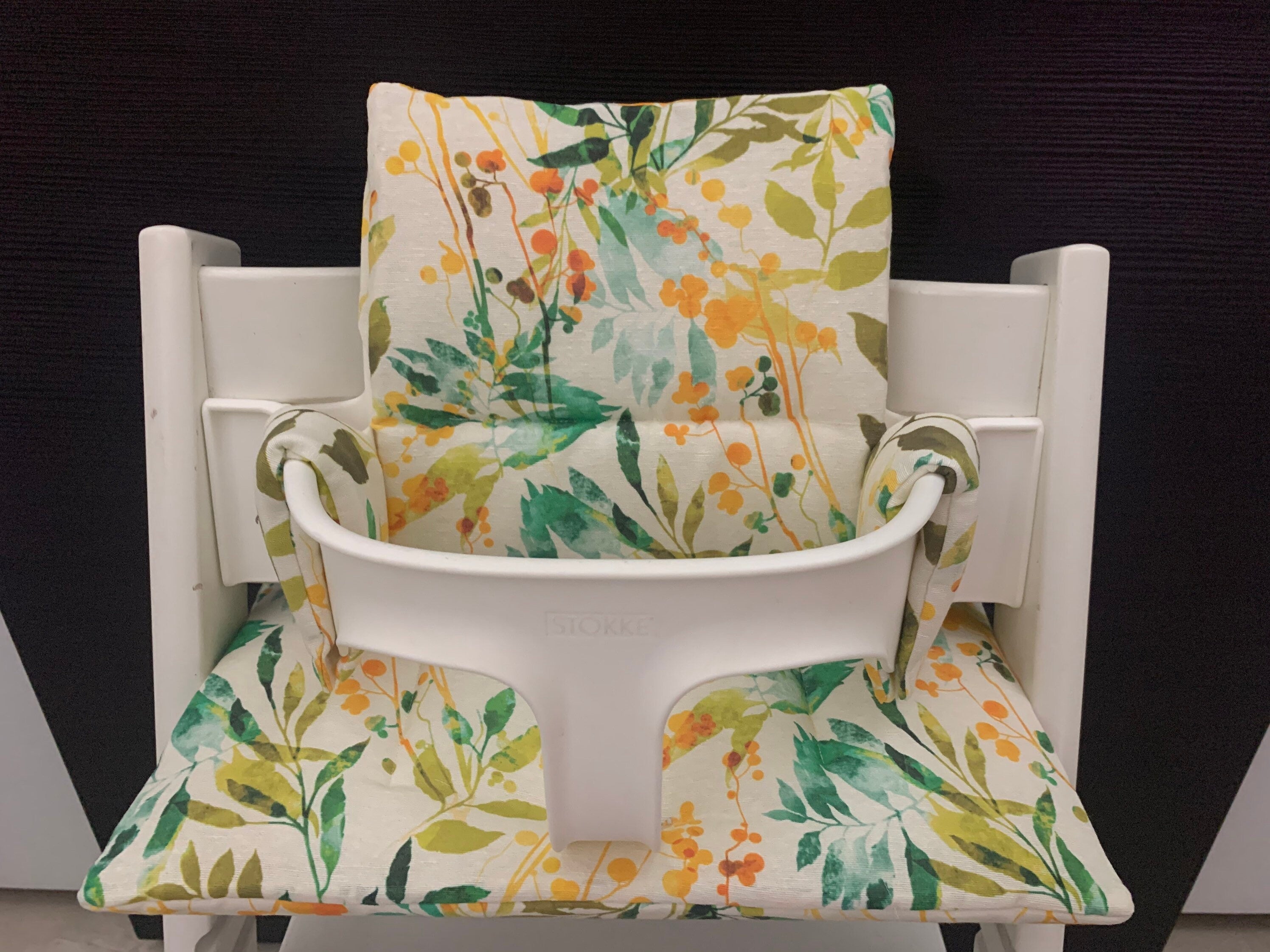 Tripp Trapp Sitzkissen Kissenset für Stokke Hochstuhl - Loneta Blätter gelb