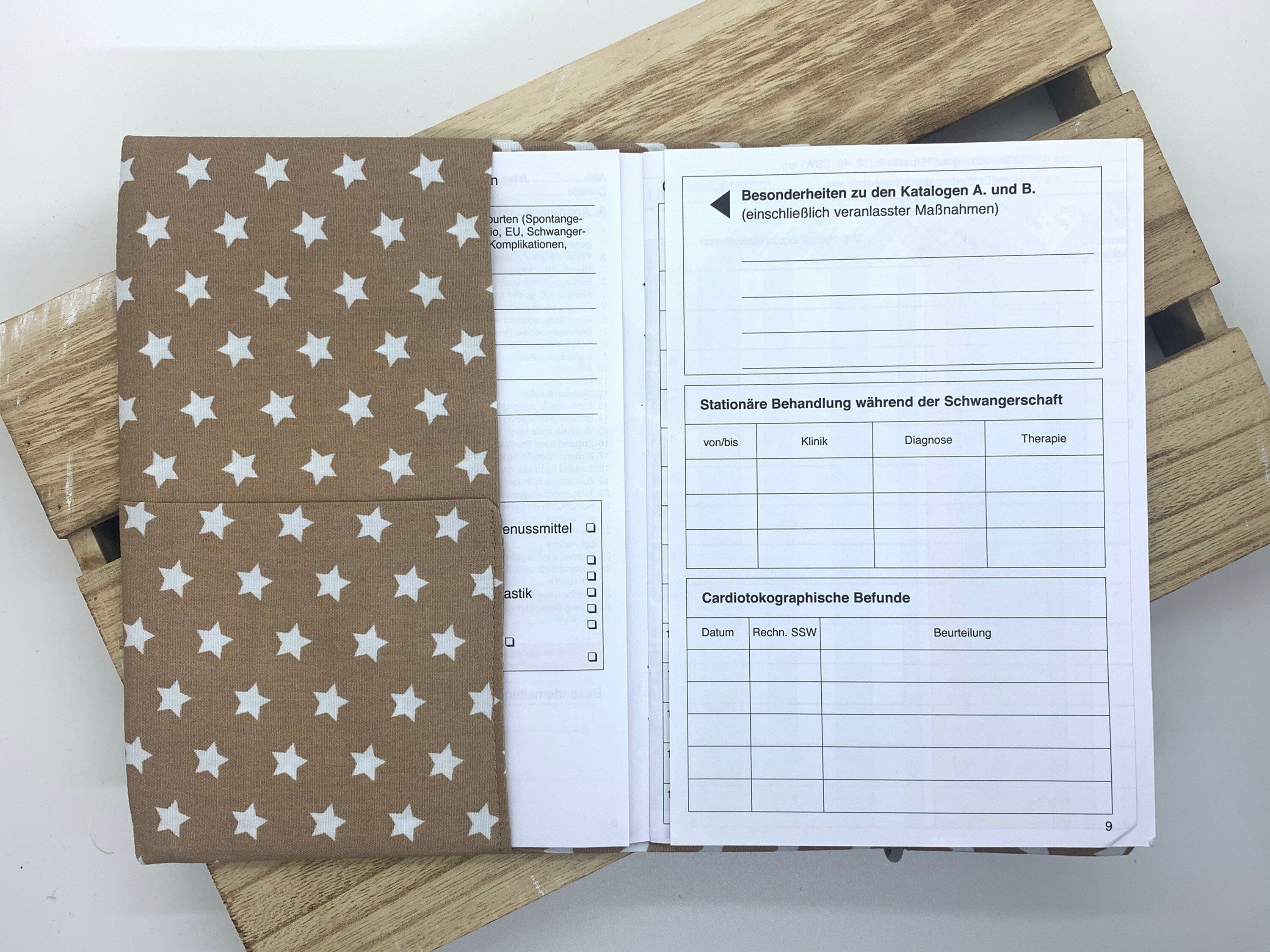 Mutterpasshülle, Schutzhülle Mutterpass, Mutterpass Hülle - Sterne