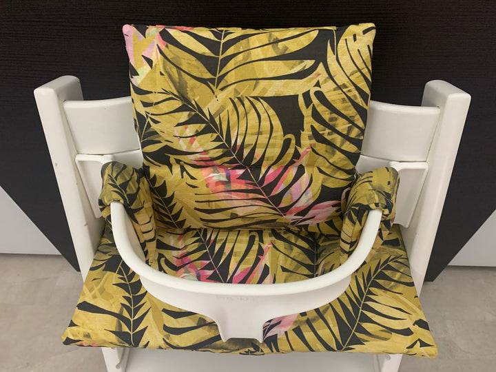 Tripp Trapp Sitzkissen Kissenset für Stokke Hochstuhl - Loneta Palmen gelb