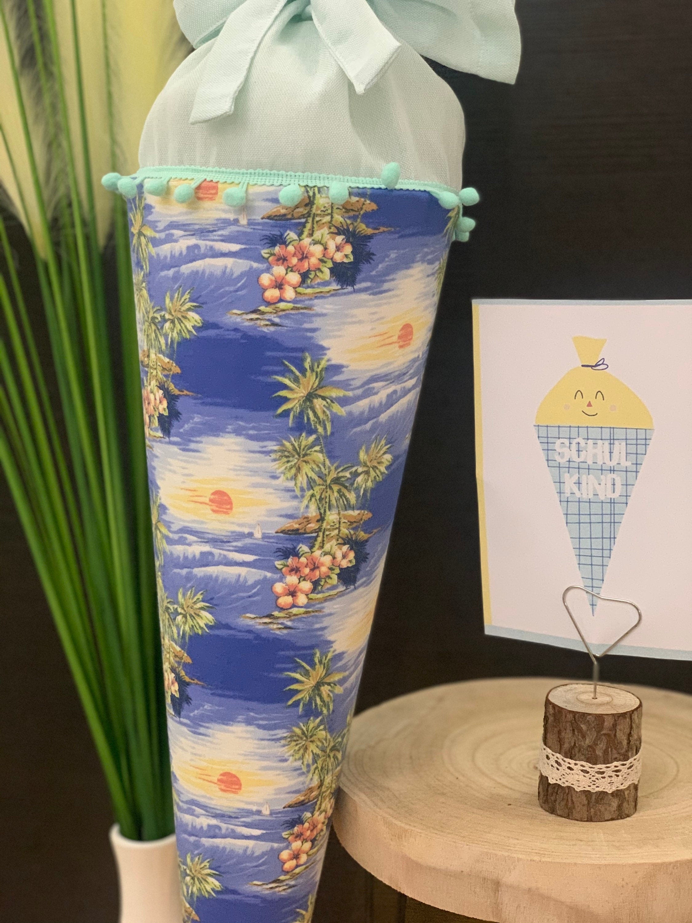 Schultüte Zuckertüte Einschulung Groß 70cm Handmade / Palmentraum