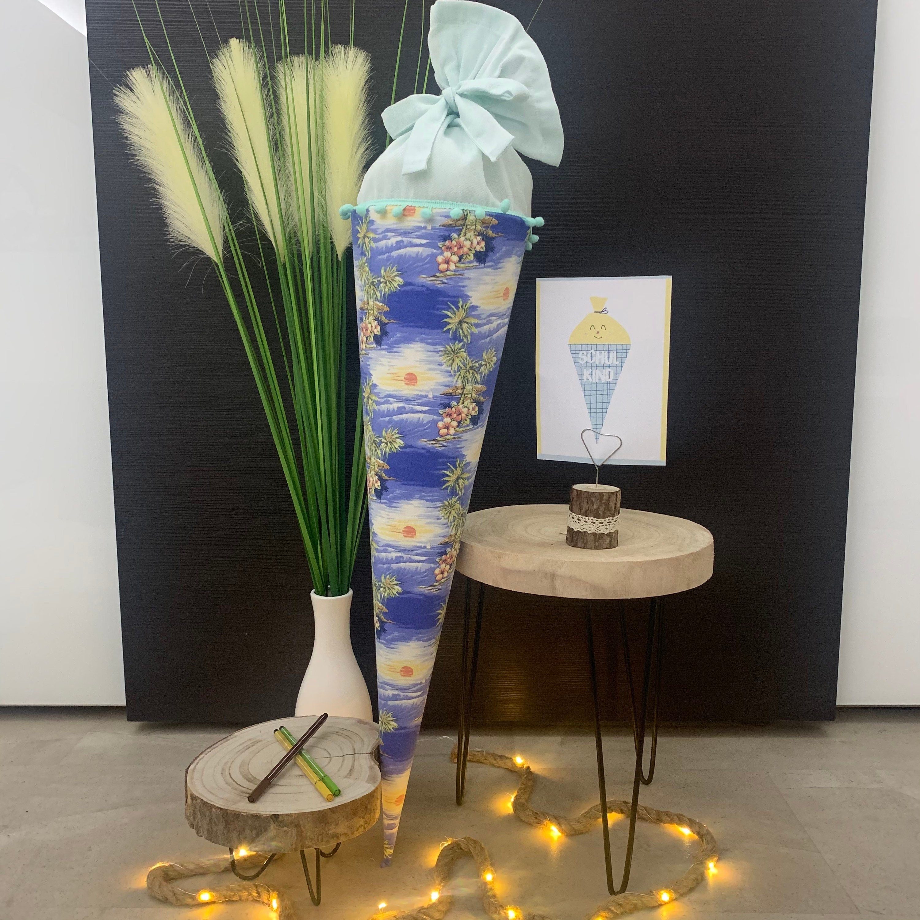 Schultüte Zuckertüte Einschulung Groß 70cm Handmade / Palmentraum