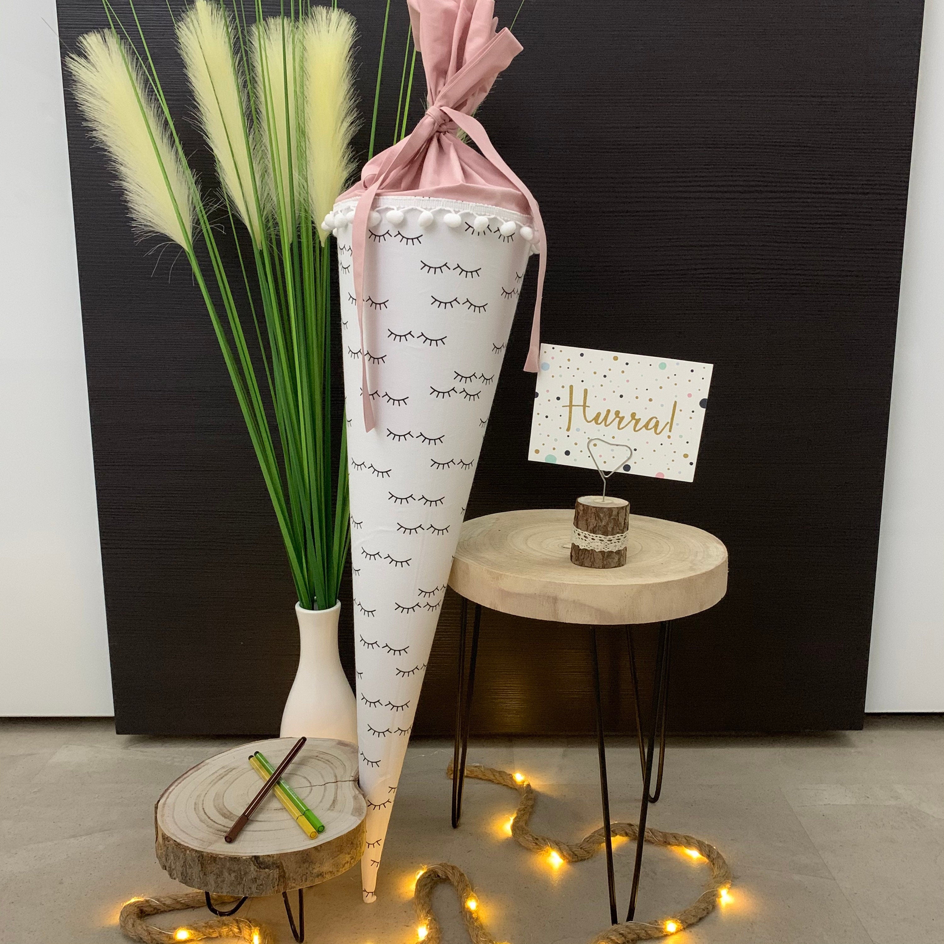 Schultüte Zuckertüte Einschulung Groß 70cm Handmade / Wimpern