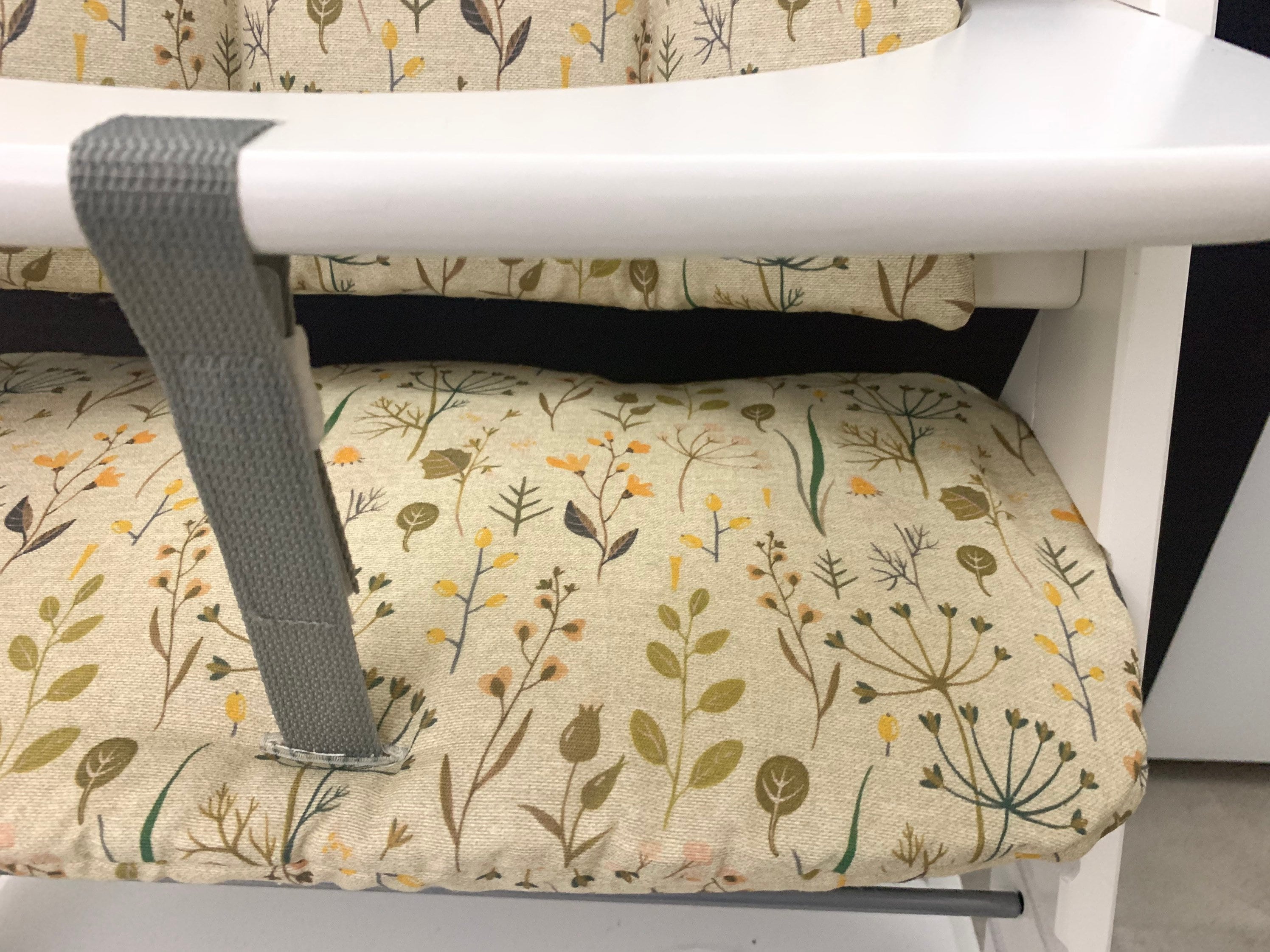 Sitzkissen Kissenset für Hauck Alpha, Tray Hochstuhl - Blumen Natur