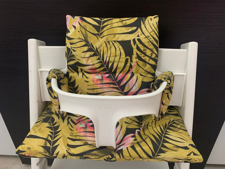 Tripp Trapp Sitzkissen Kissenset für Stokke Hochstuhl - Loneta Palmen gelb