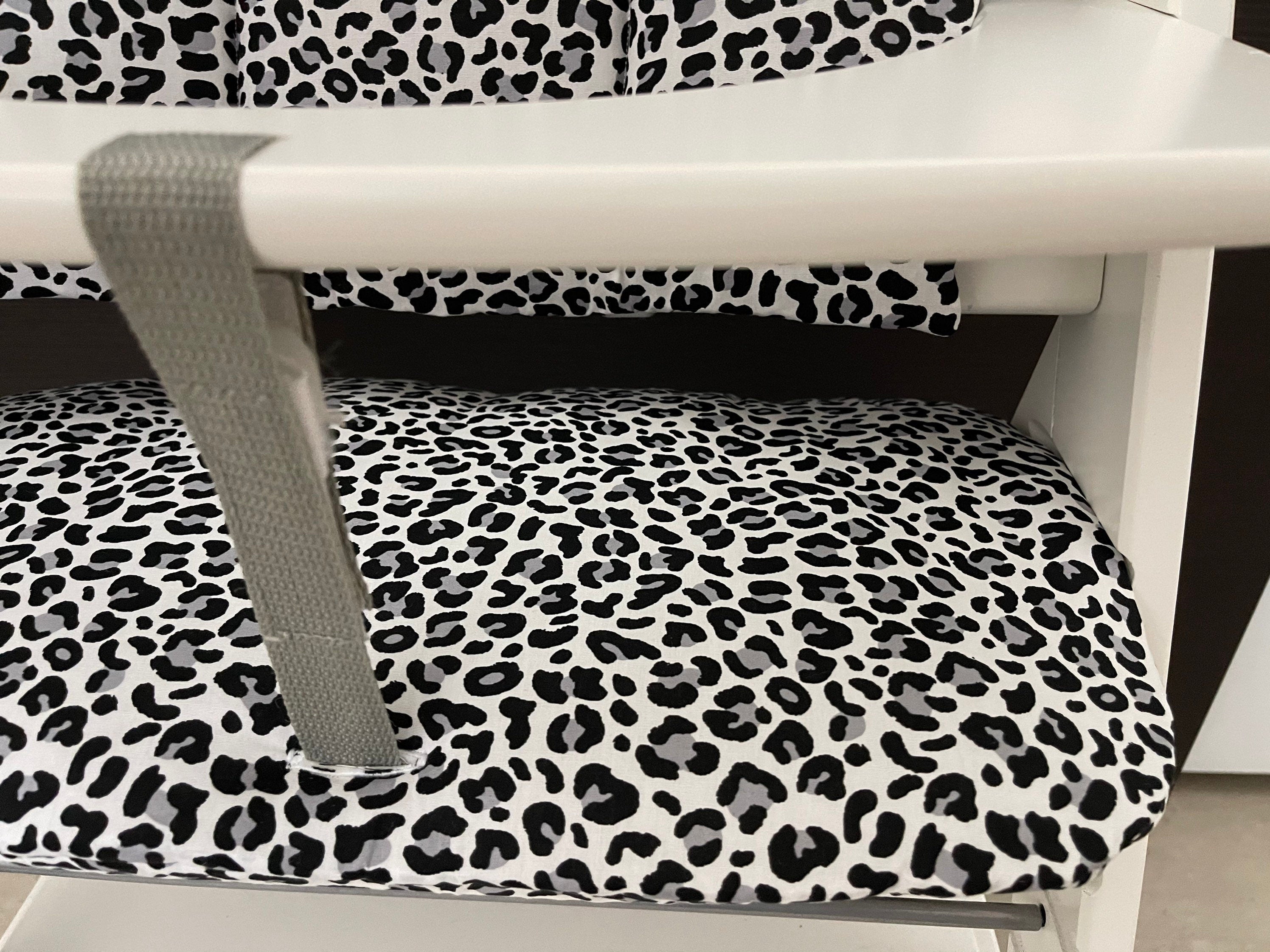 Sitzkissen Kissenset für Hauck Alpha, Tray Hochstuhl - Leo Print Schwarz/Weiß