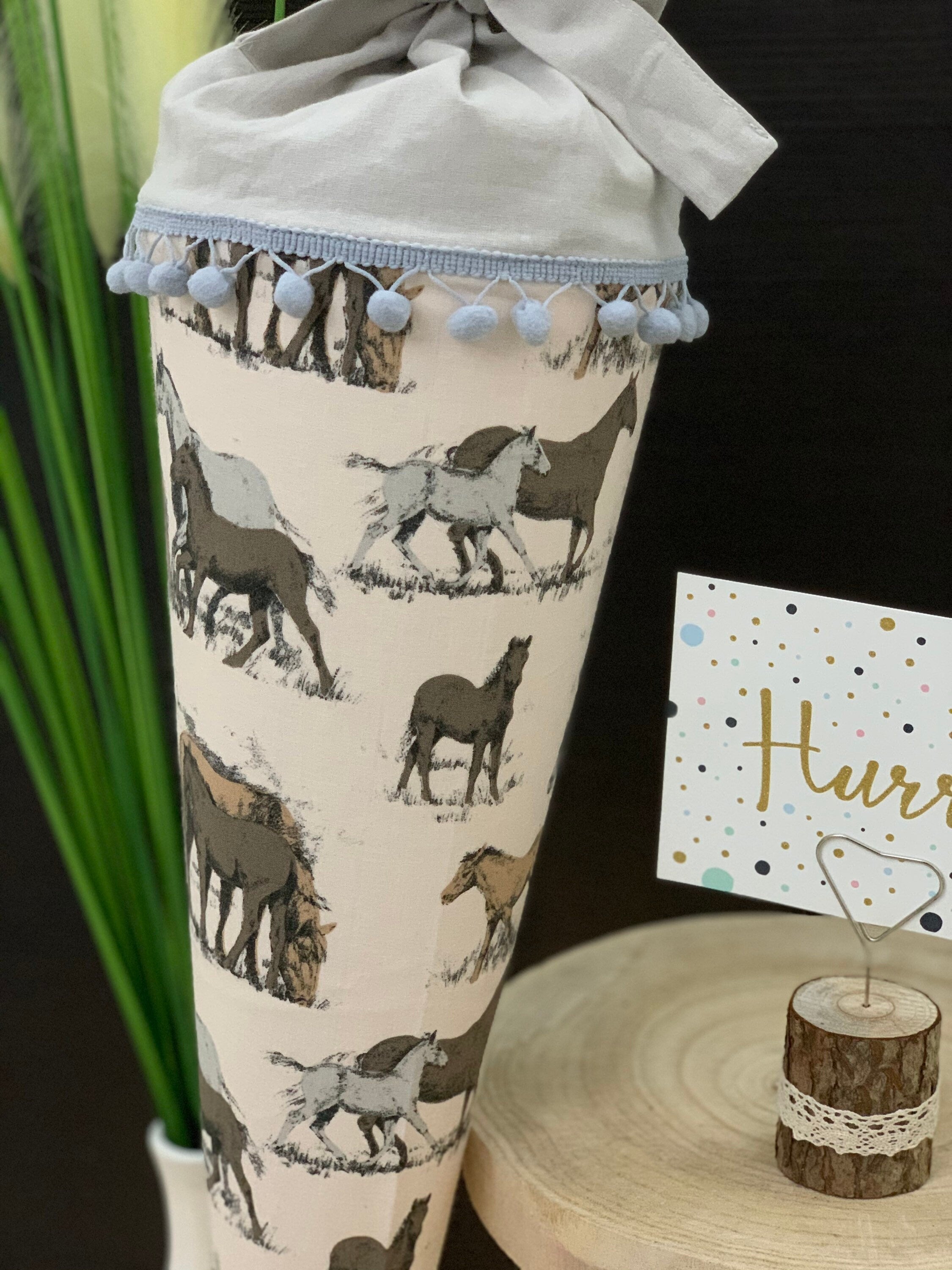 Schultüte, Zuckertüte Einschulung 70cm Handmade - Pferde