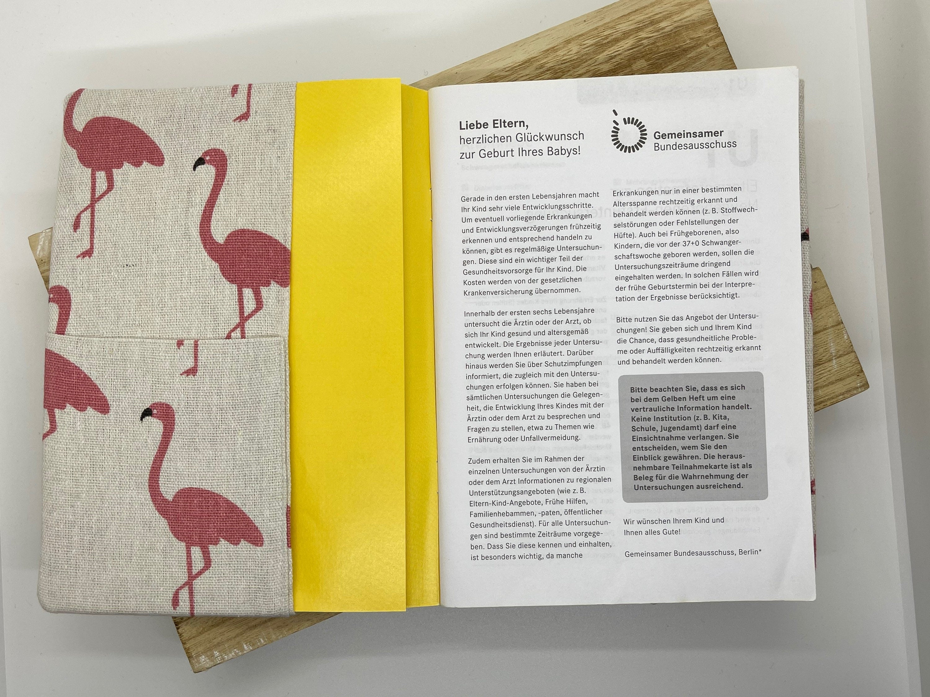 U-Heft Untersuchungsheft Hülle Schutz - Natur Flamingo