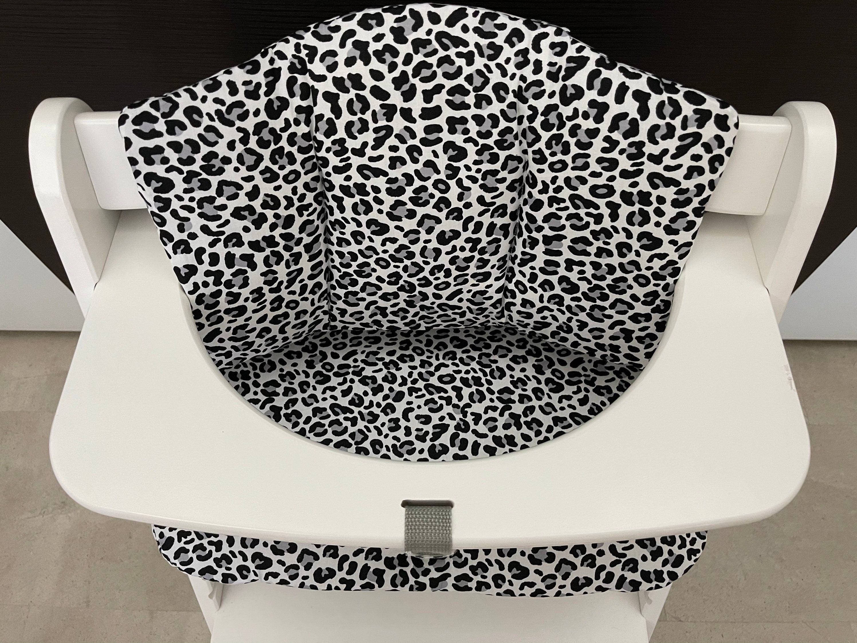 Sitzkissen Kissenset für Hauck Alpha, Tray Hochstuhl - Leo Print Schwarz/Weiß