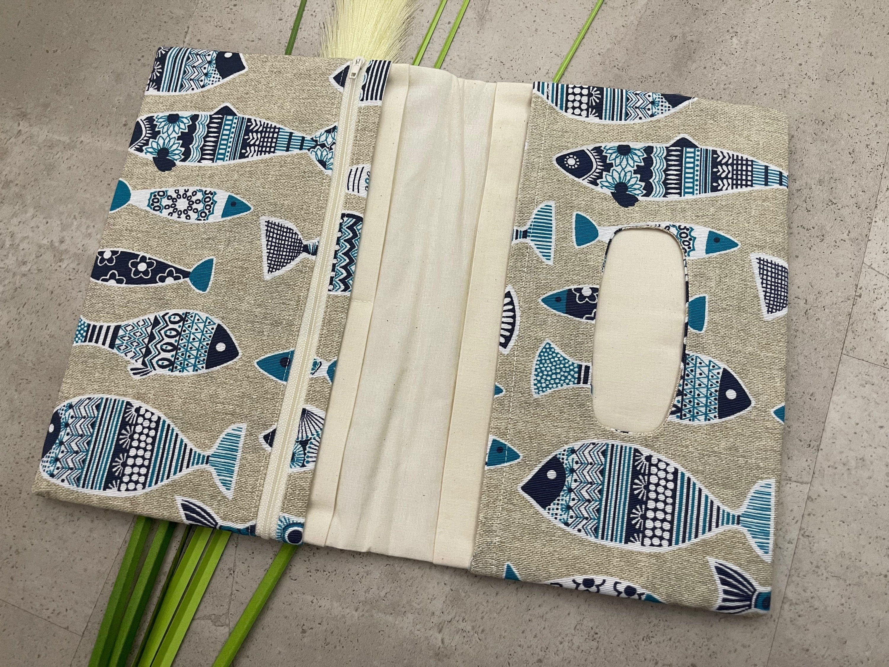 Wickeltasche Windeltasche Baby - Loneta Natur Fische