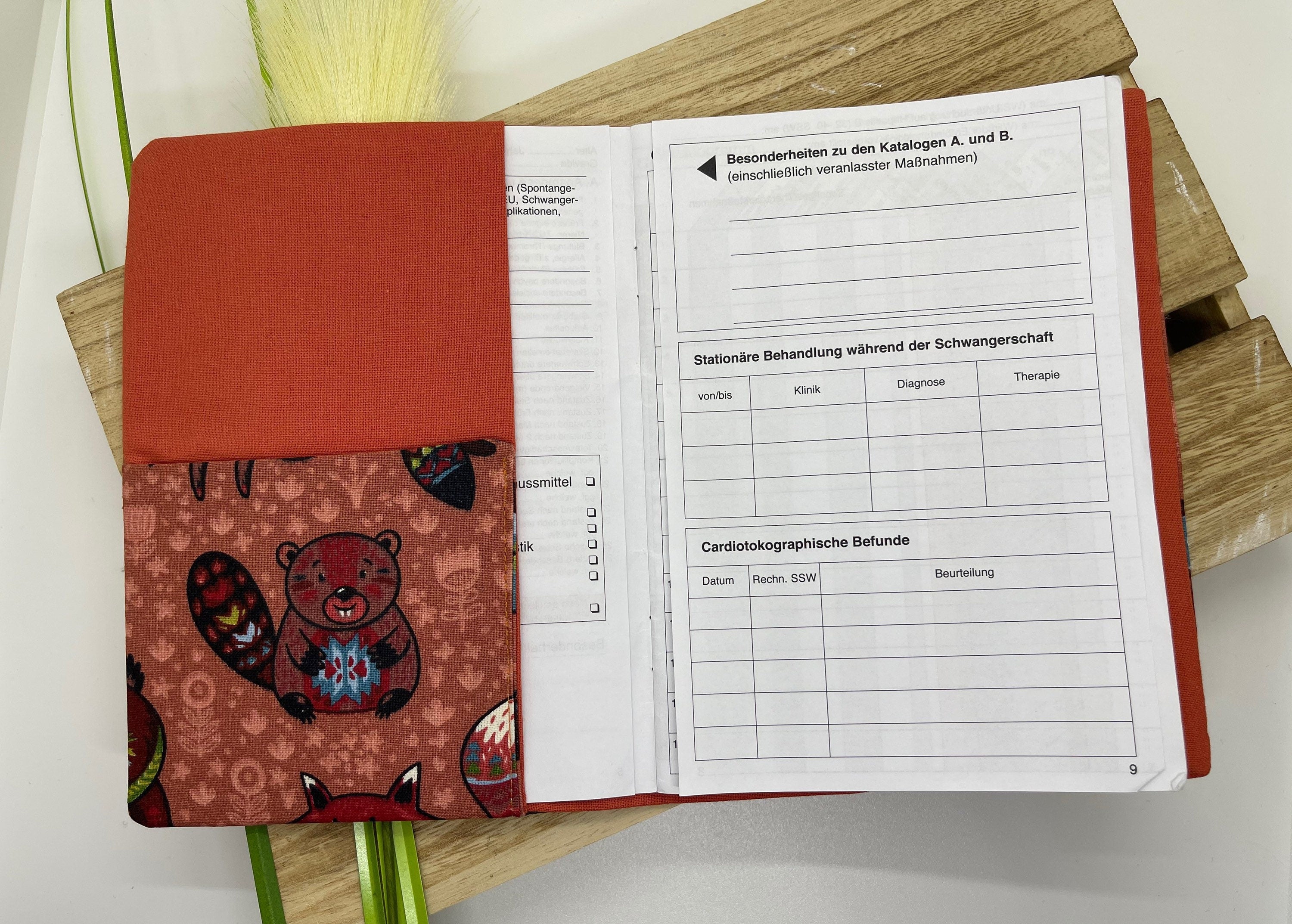 Mutterpasshülle, Schutzhülle Mutterpass, Mutterpass Hülle - Waldtiere