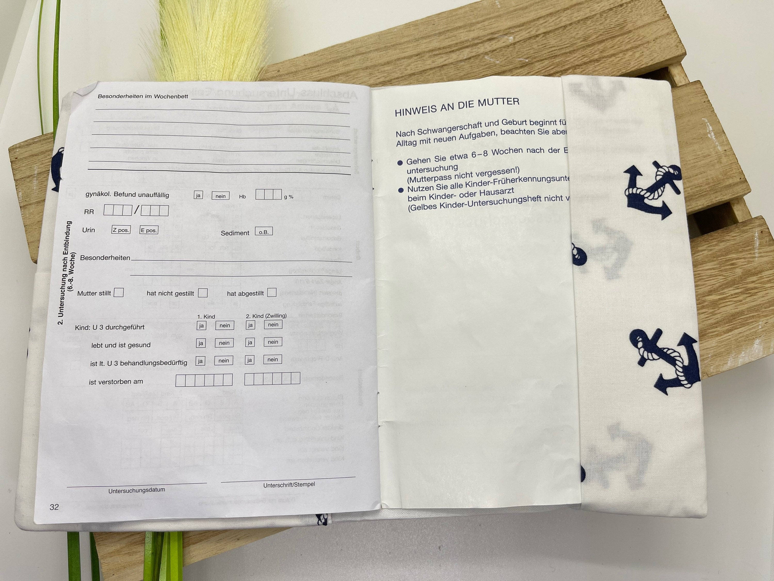 Mutterpasshülle, Schutzhülle Mutterpass, Mutterpass Hülle - Anker