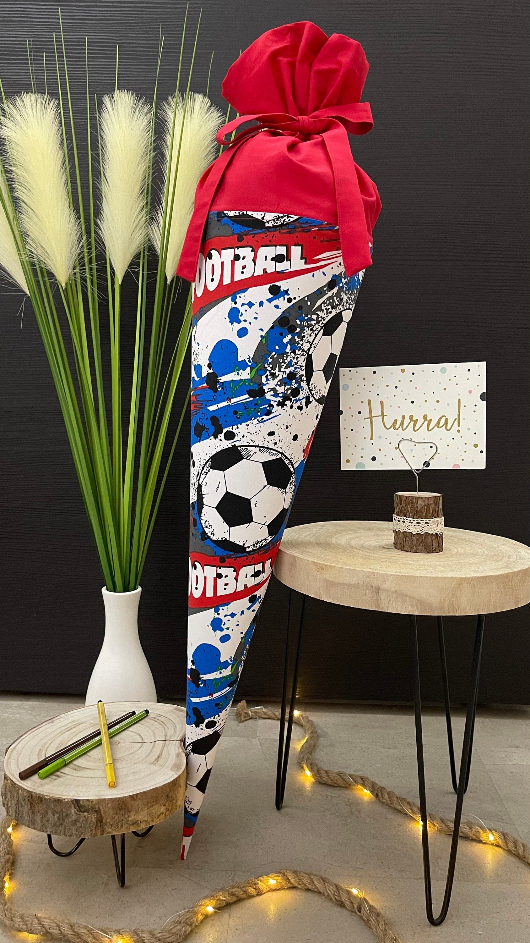 85cm Schultüte Zuckertüte Einschulung Groß Handmade / Fußball