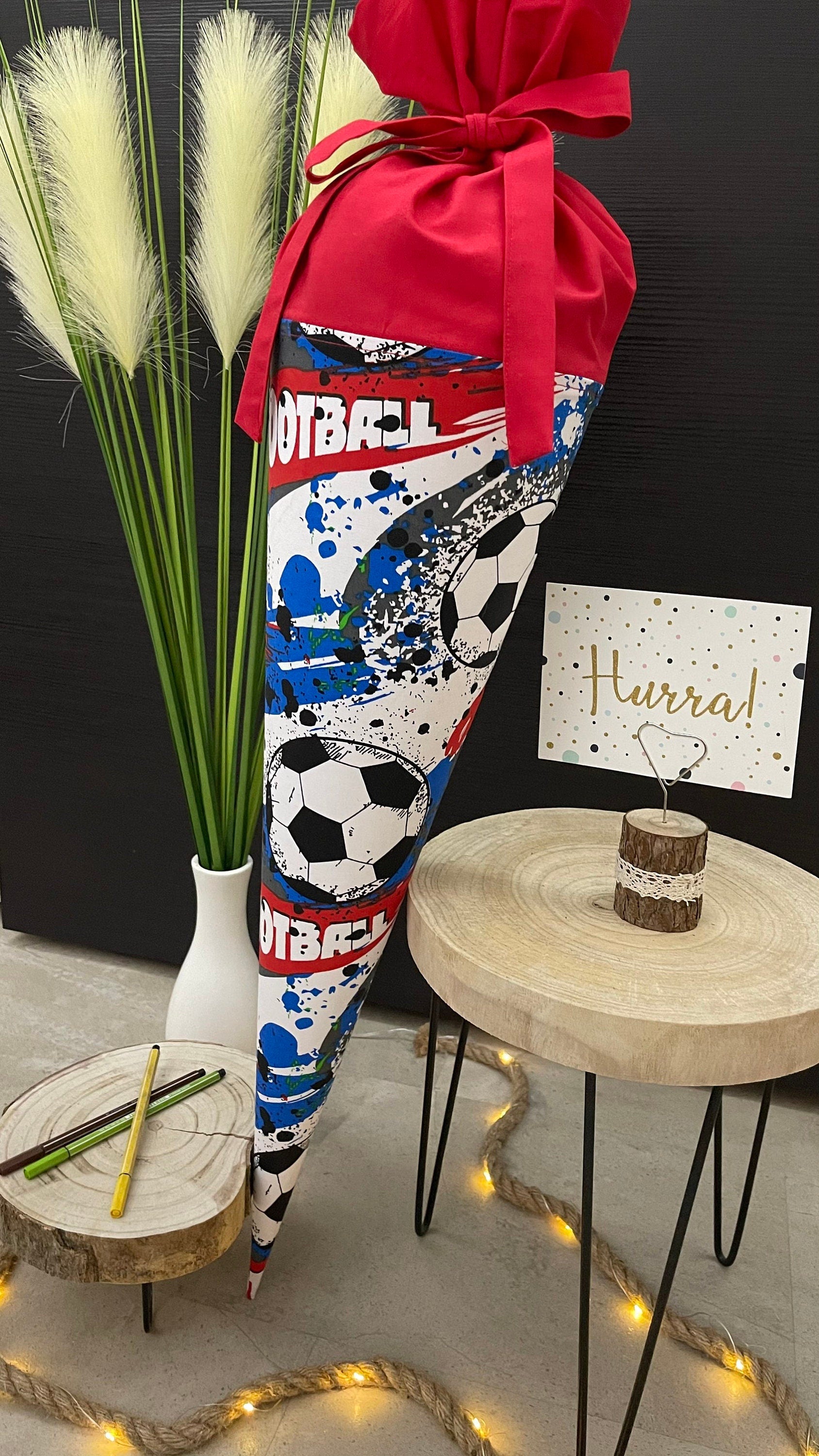 85cm Schultüte Zuckertüte Einschulung Groß Handmade / Fußball