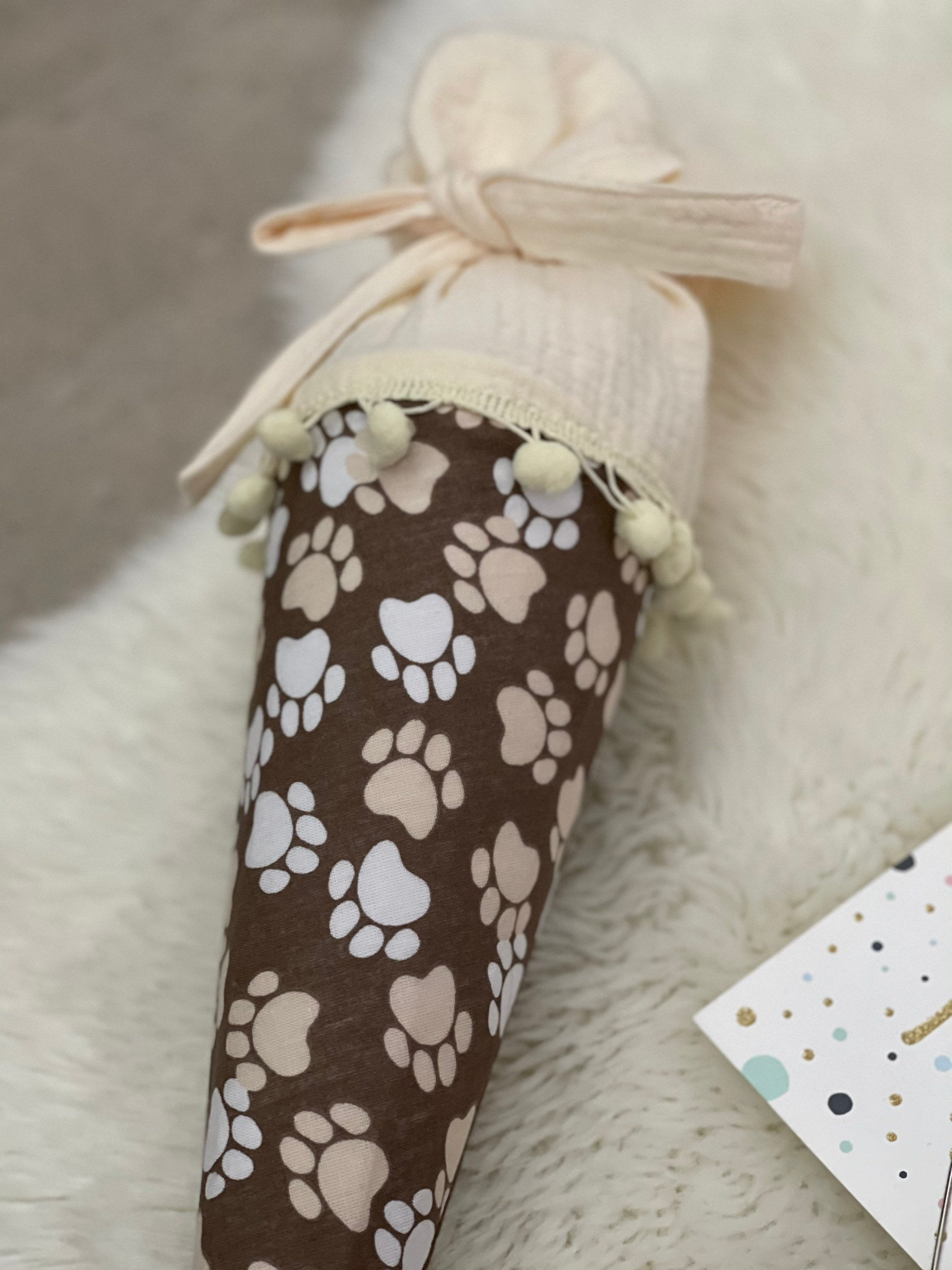Geschwisterschultüte klein Zuckertüte Einschulung 35cm Handmade / Pfoten