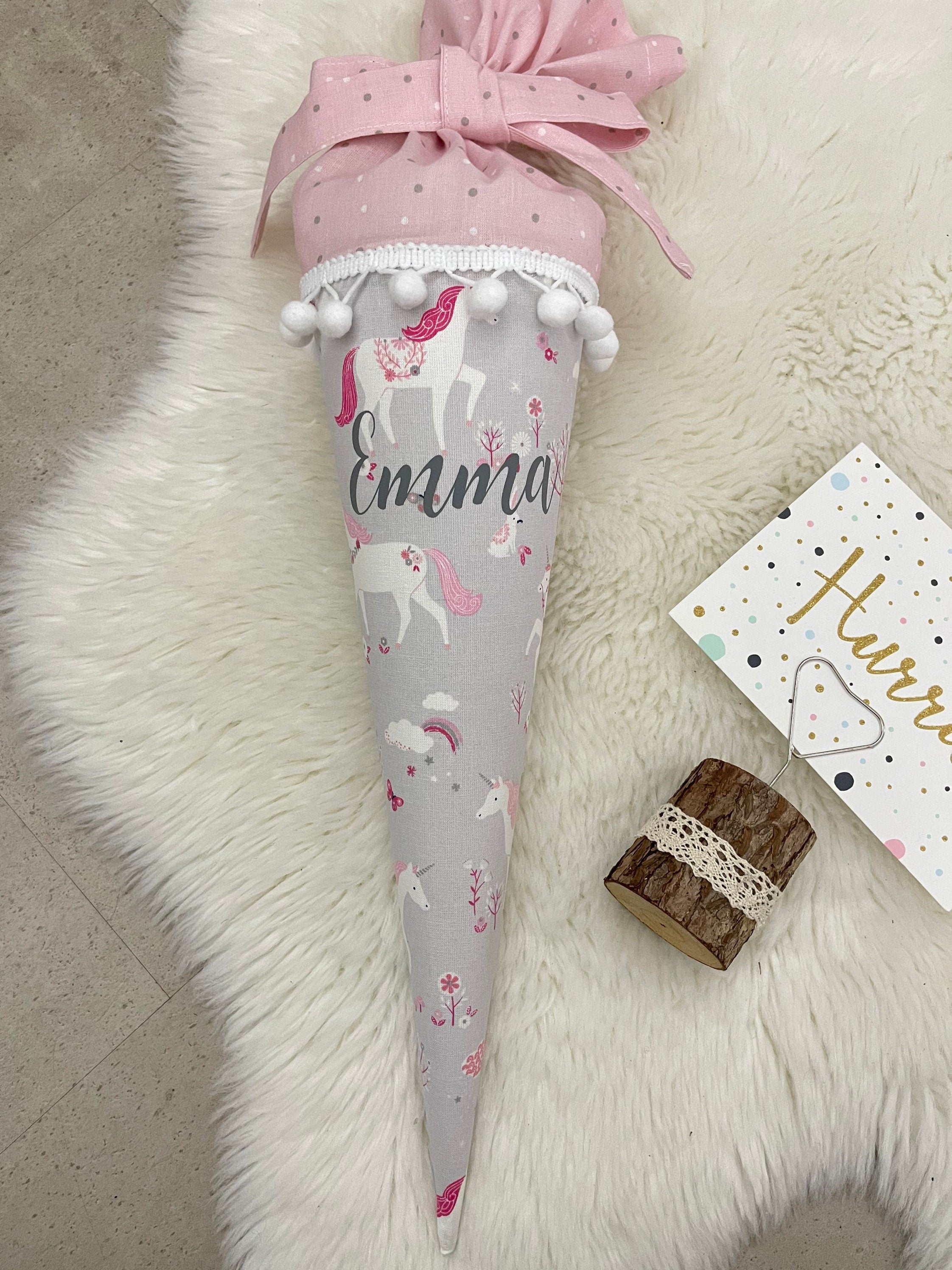 Geschwisterschultüte klein Zuckertüte Einschulung 35cm Handmade / Einhorn