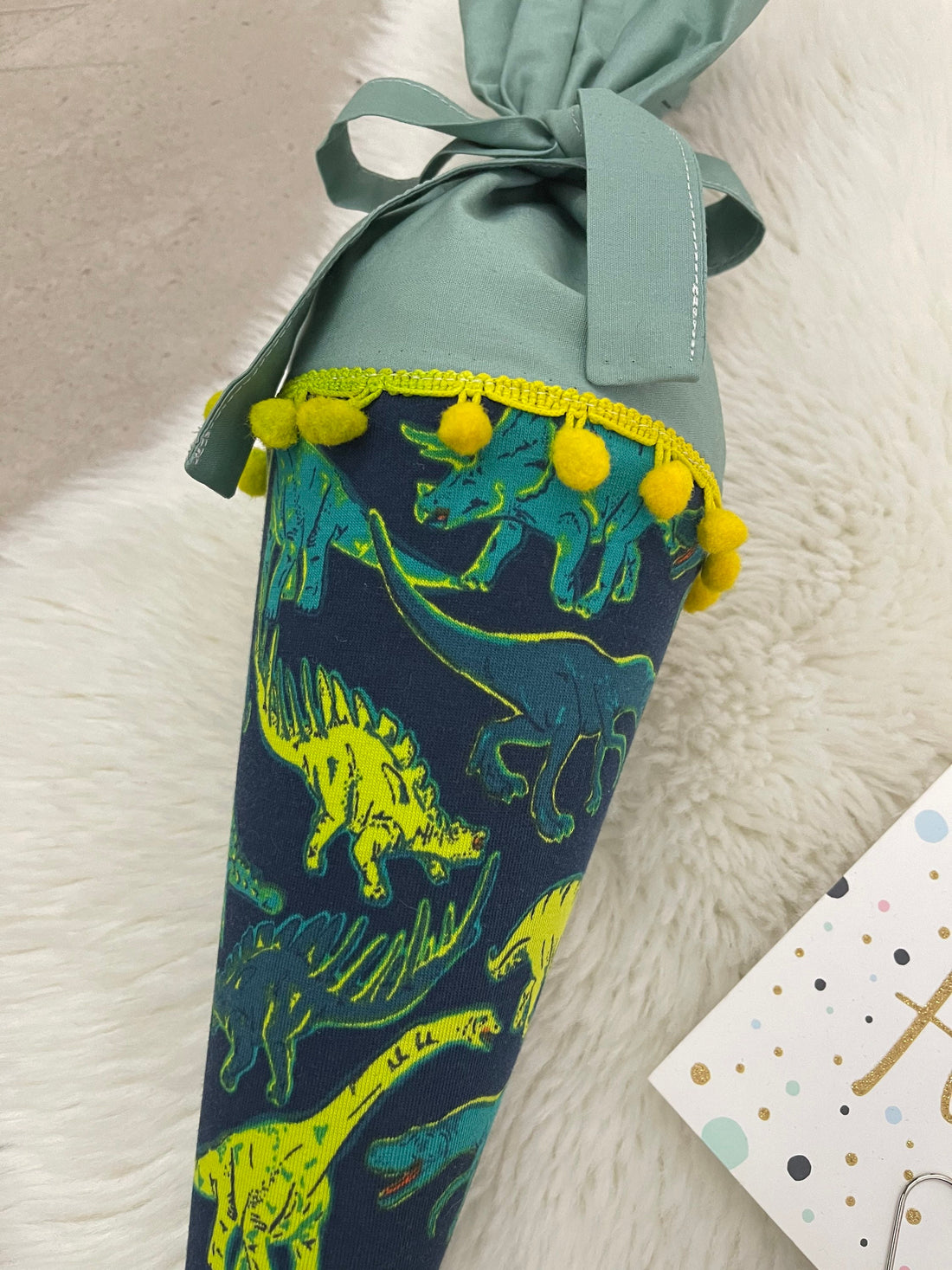 Geschwisterschultüte Stoff klein Zuckertüte Einschulung 35cm Handmade / Dino