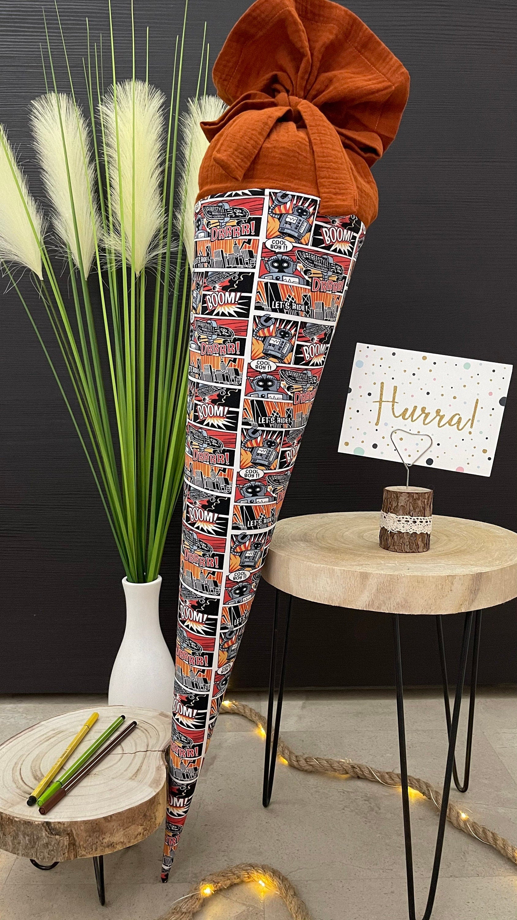 Schultüte Zuckertüte Einschulung Groß 70cm Handmade / Roboter Action