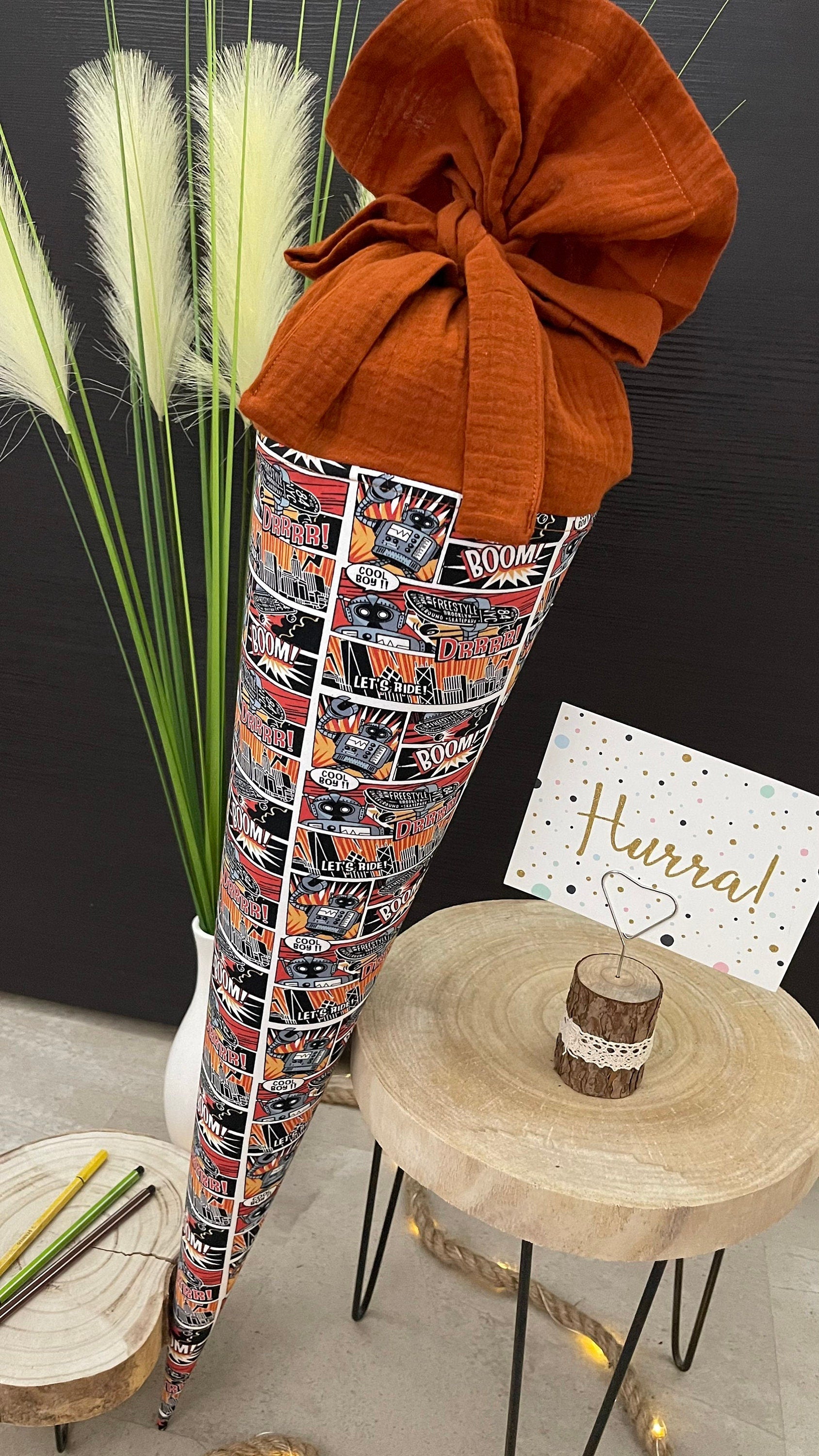 Schultüte Zuckertüte Einschulung Groß 70cm Handmade / Roboter Action