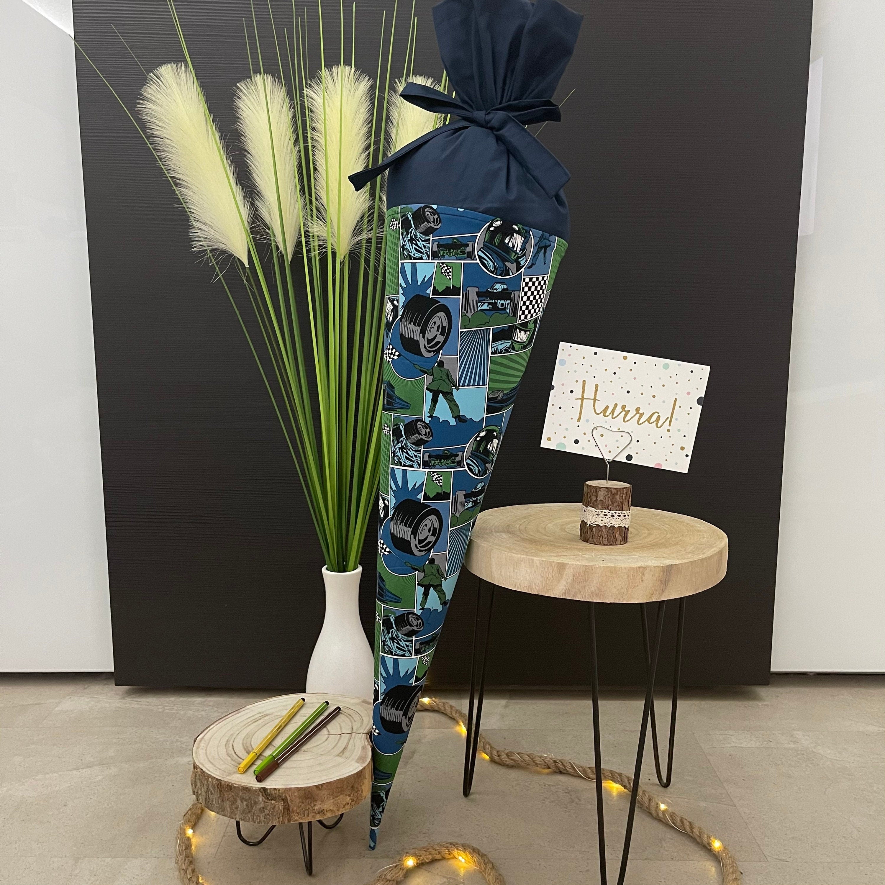 Schultüte Zuckertüte Einschulung Groß 70cm Handmade / Auto, Autorennen