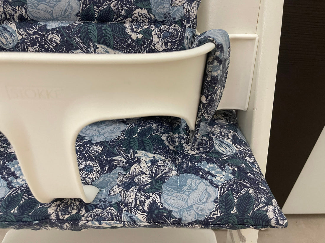 Tripp Trapp Sitzkissen Kissenset für Stokke Hochstuhl - Blumenmix blau