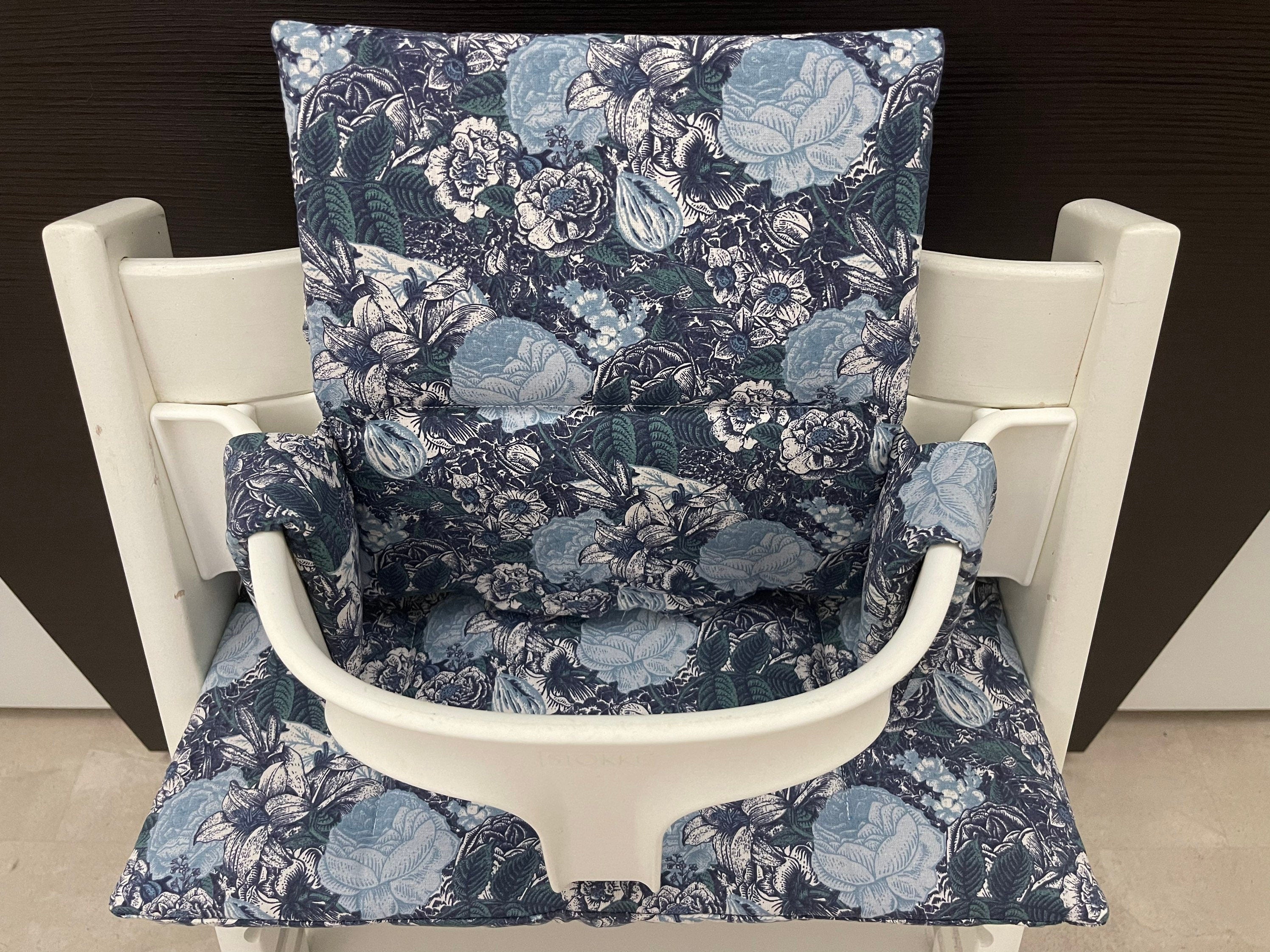Tripp Trapp Sitzkissen Kissenset für Stokke Hochstuhl - Blumenmix blau