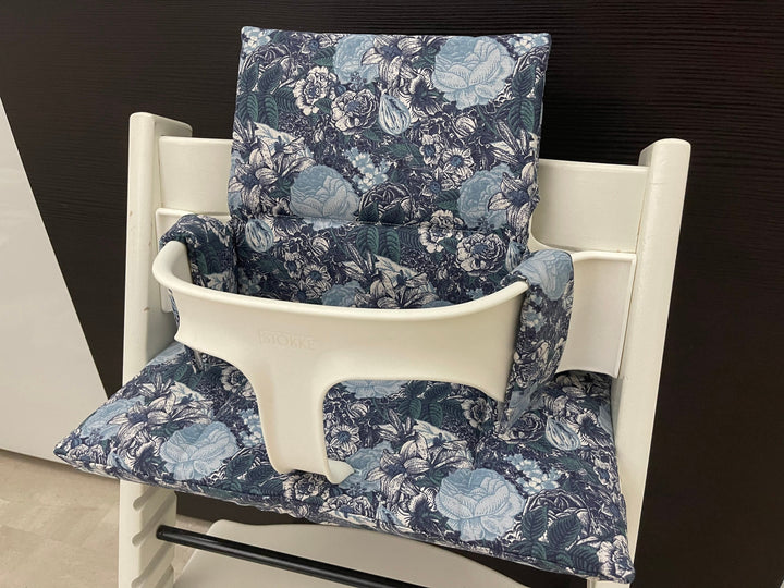 Tripp Trapp Sitzkissen Kissenset für Stokke Hochstuhl - Blumenmix blau