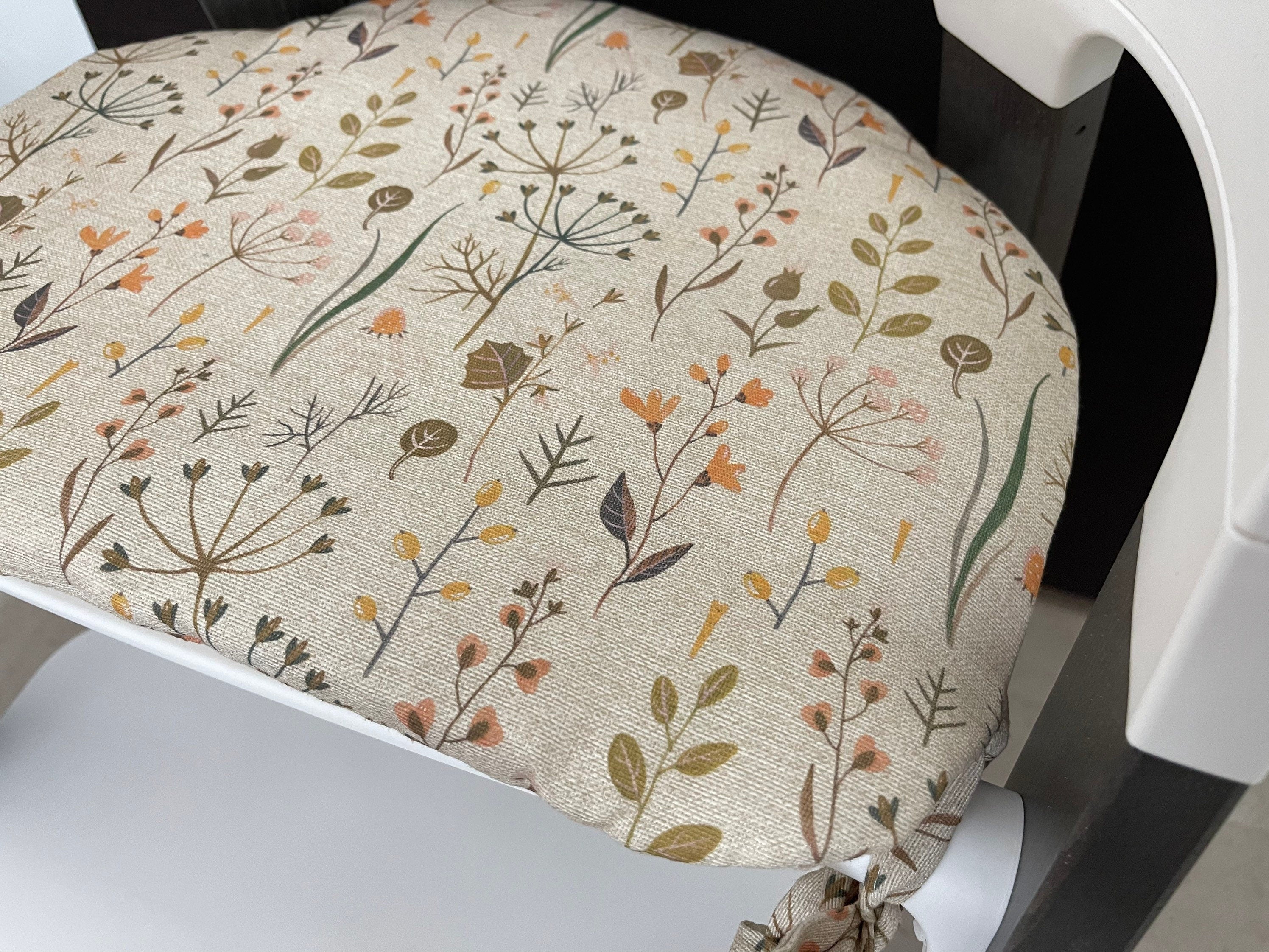 Sitzkissen Kissenset für Stokke Steps Hochstuhl - Blumen Natur